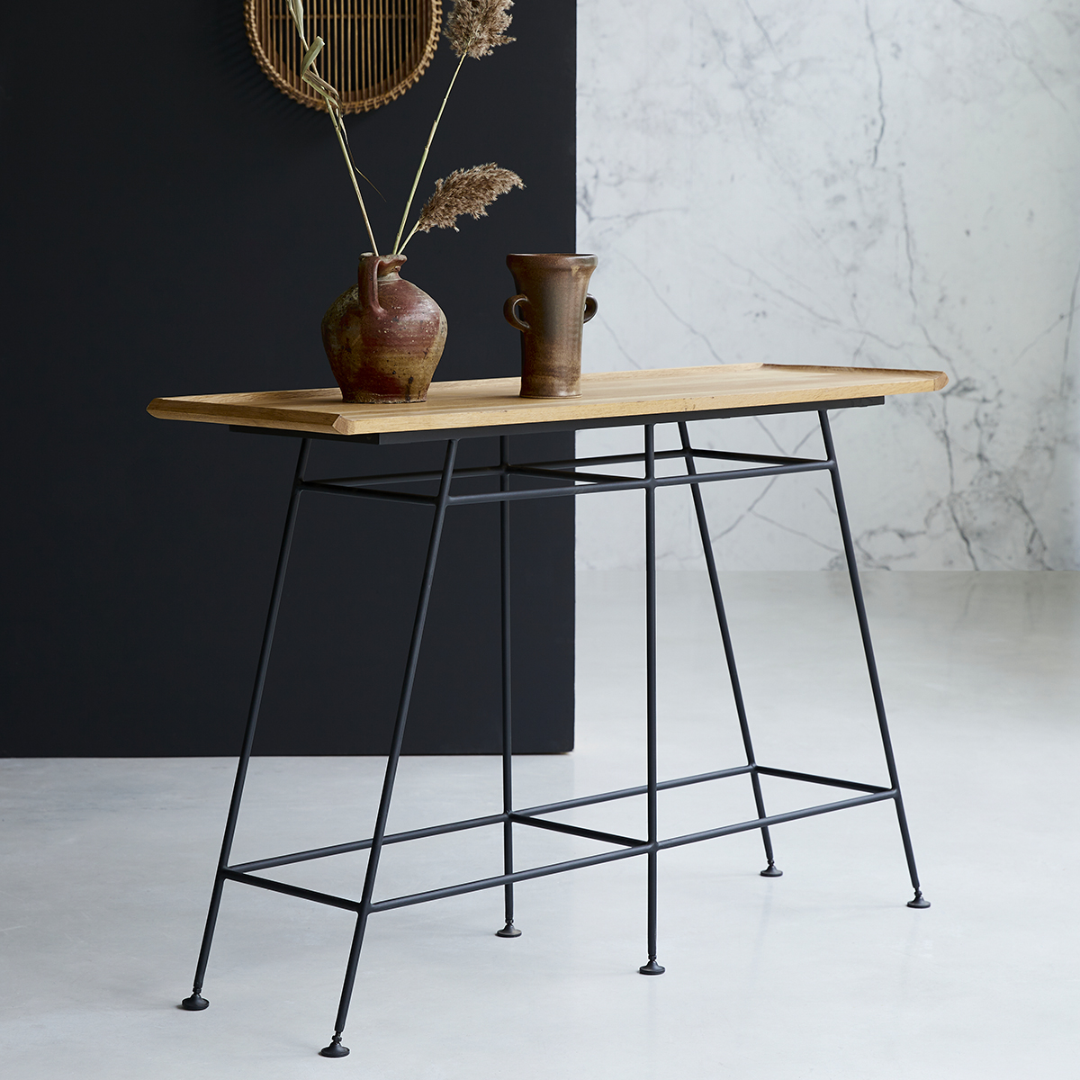Ema metal and solid oak console table 130 Ema metal and solid oak console table 130