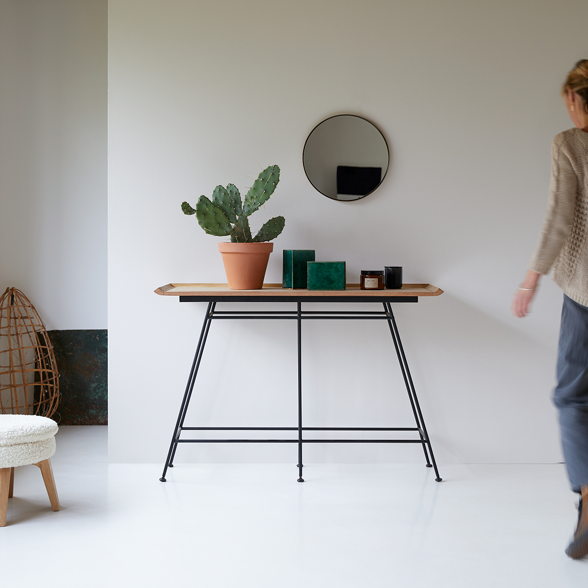 Ema metal and solid teak console table 130 Ema metal and solid teak console table 130
