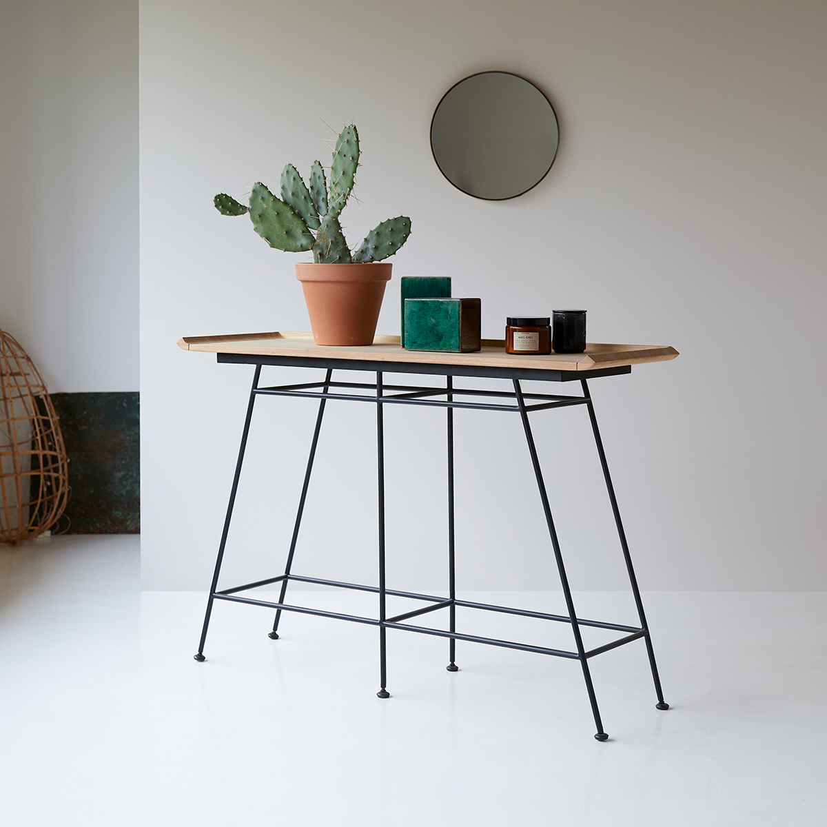 Ema metal and solid teak console table 130 Ema metal and solid teak console table 130