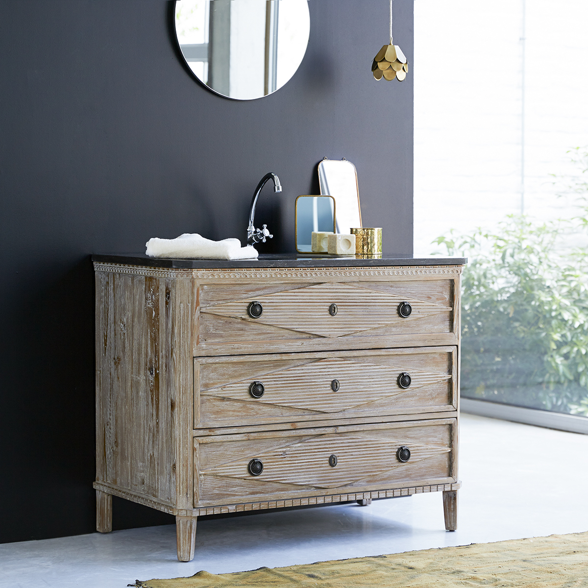 Emily solid pine and Stone Vanity Unit 100 Emily solid pine and Stone Vanity Unit 100