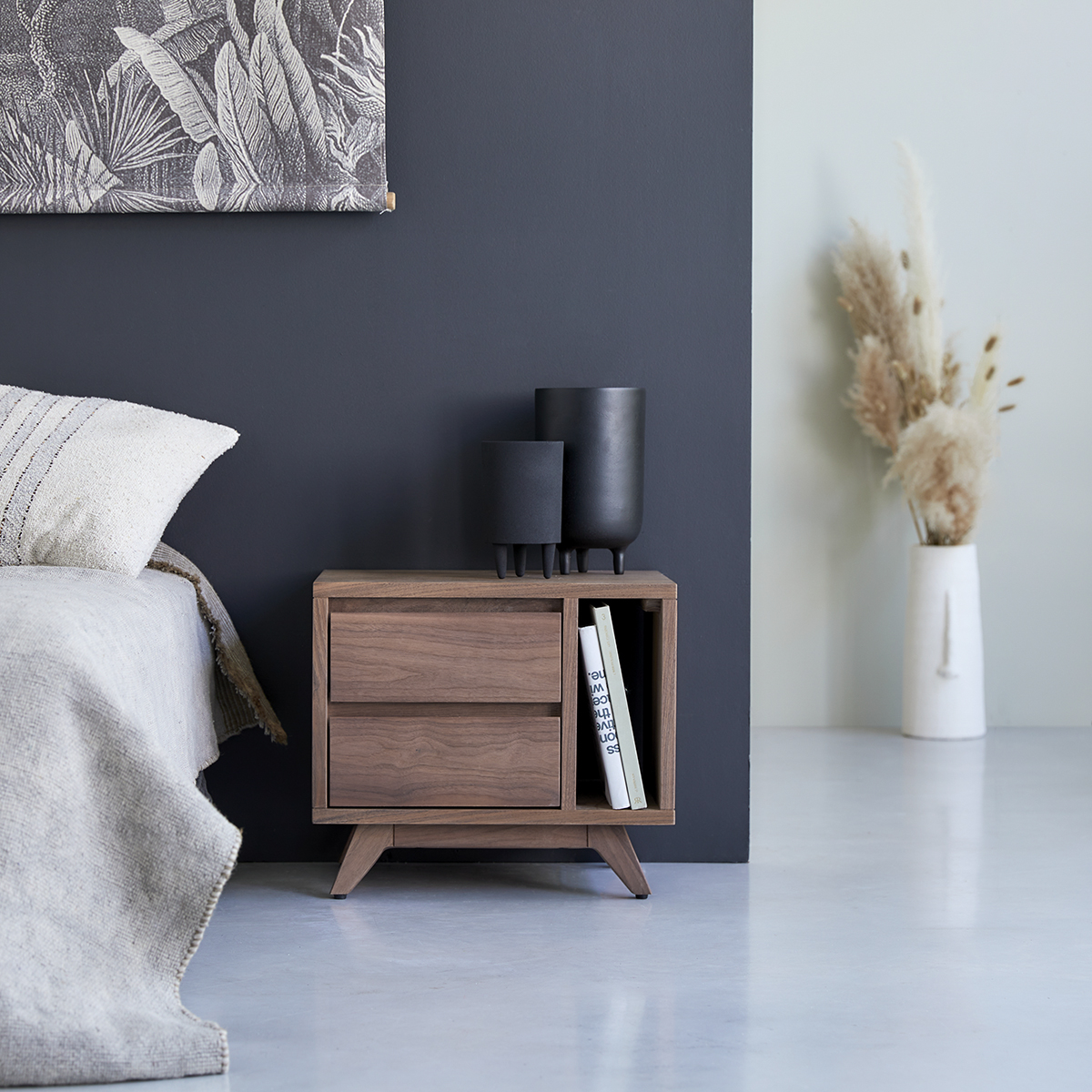 Esmée solid walnut bedside table Esmée solid walnut bedside table