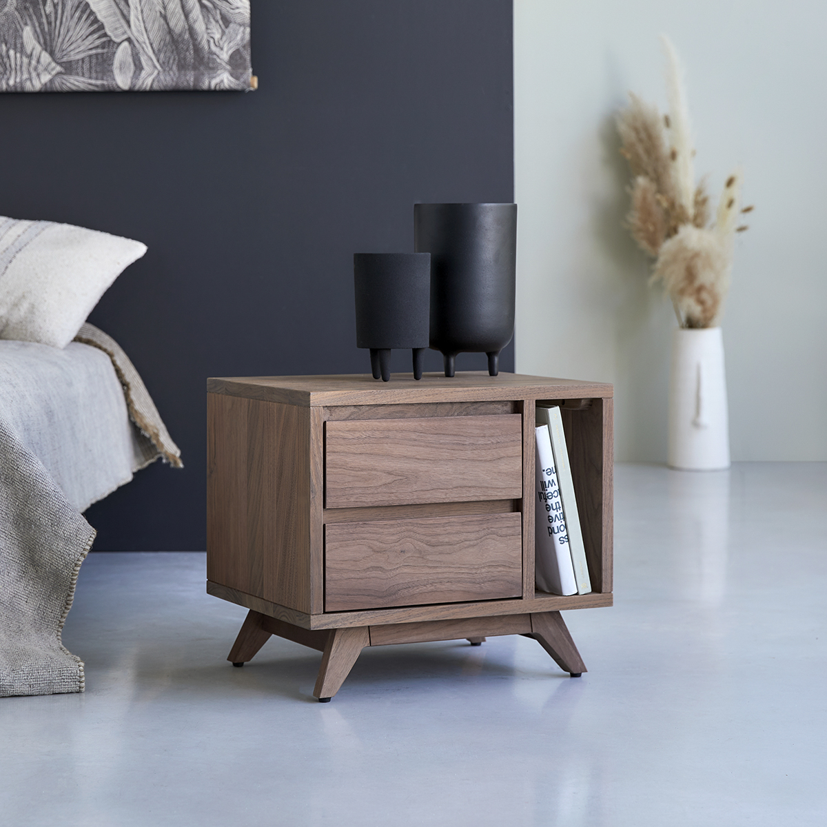 Esmée solid walnut bedside table Esmée solid walnut bedside table