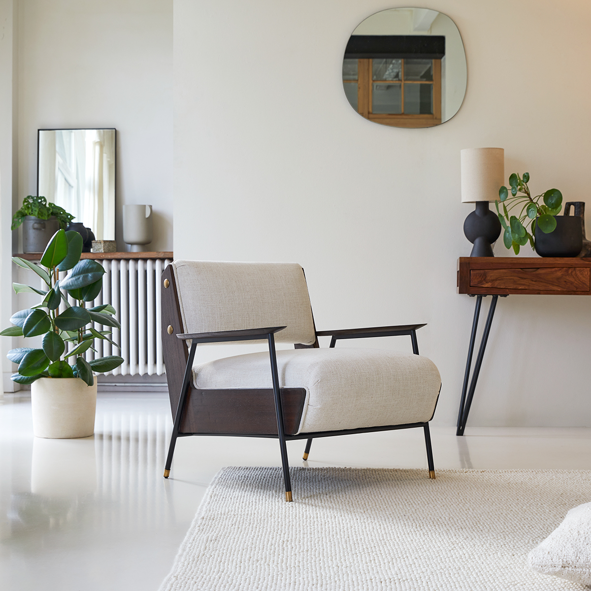 Fauteuil en mindi et métal Awa Fauteuil en mindi et métal Awa