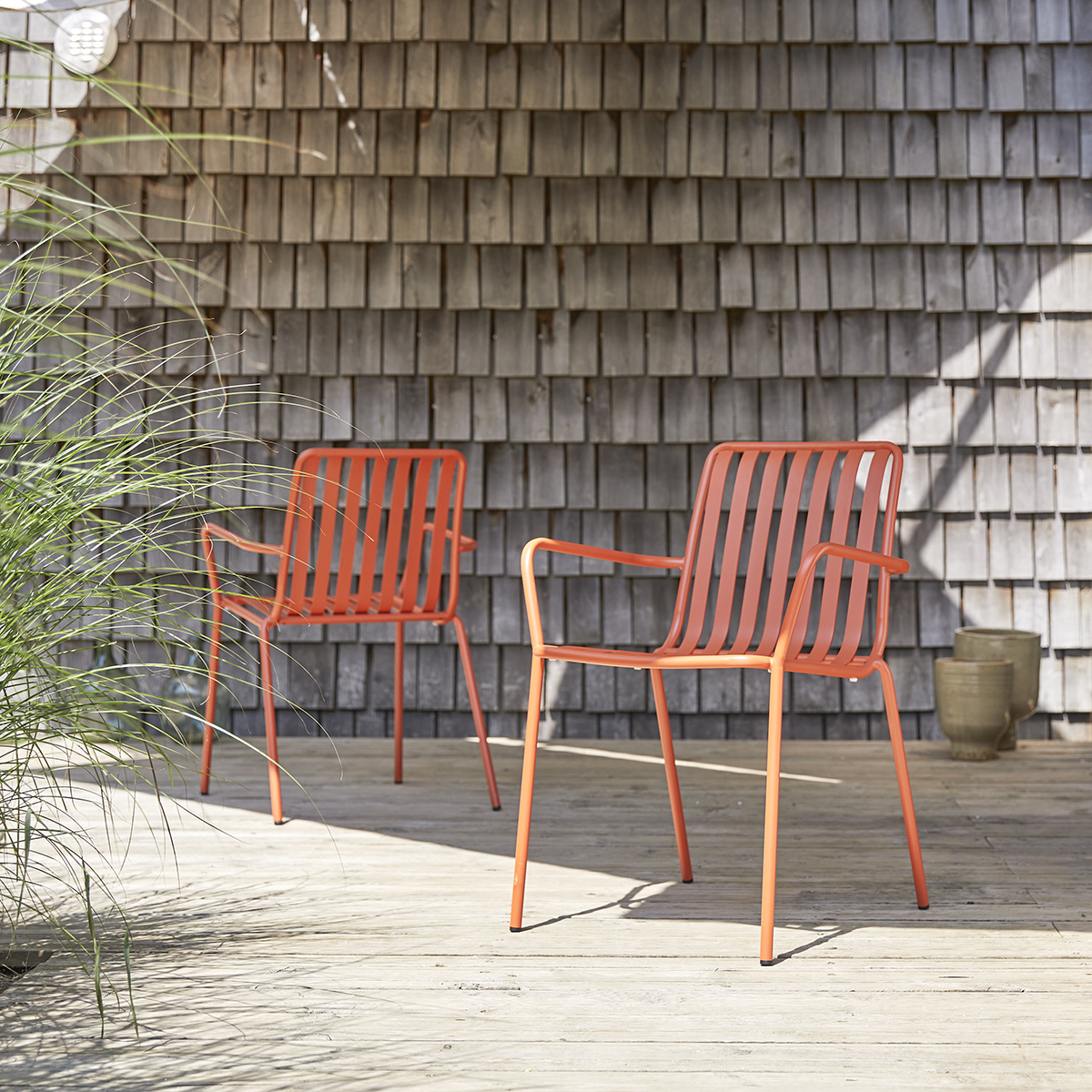 Gaby orange metal outdoor armchair Gaby orange metal outdoor armchair