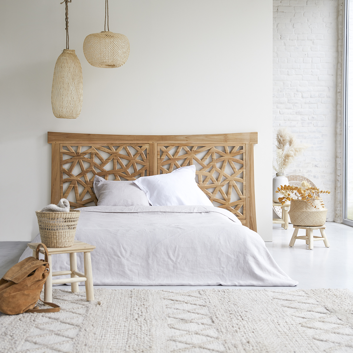 Gentong solid teak Headboard 210 cm Gentong solid teak Headboard 210 cm