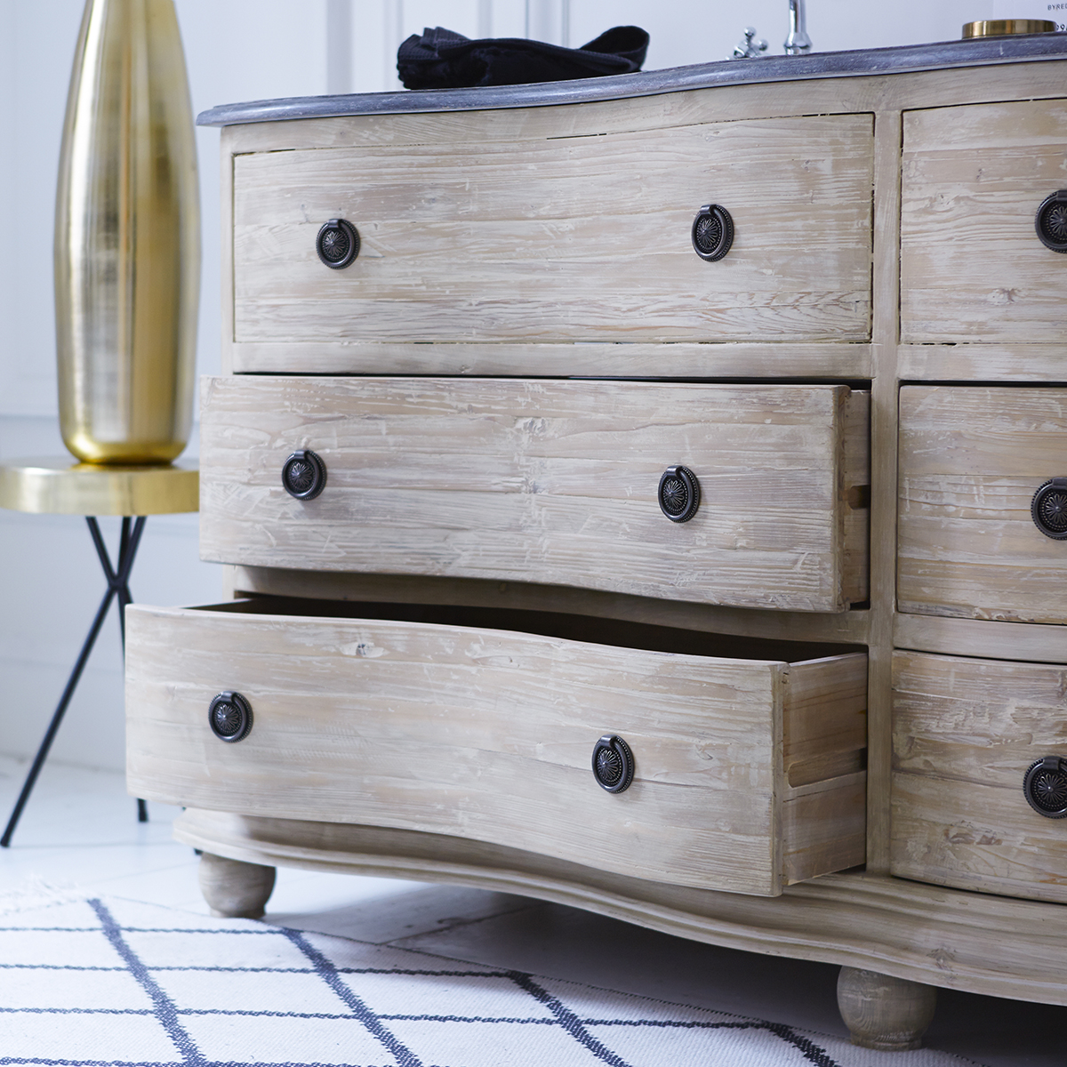Hermione Pine and stone Vanity Cabinet 170 Hermione Pine and stone Vanity Cabinet 170