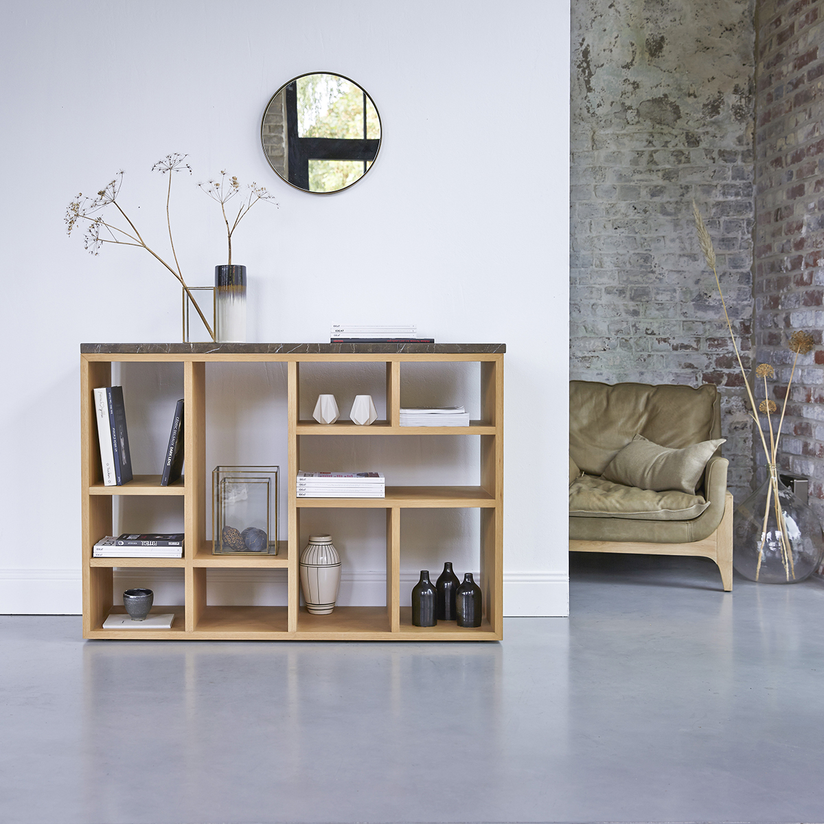 Highboard Eyota aus Eiche und Marmor 131 Highboard Eyota aus Eiche und Marmor 131