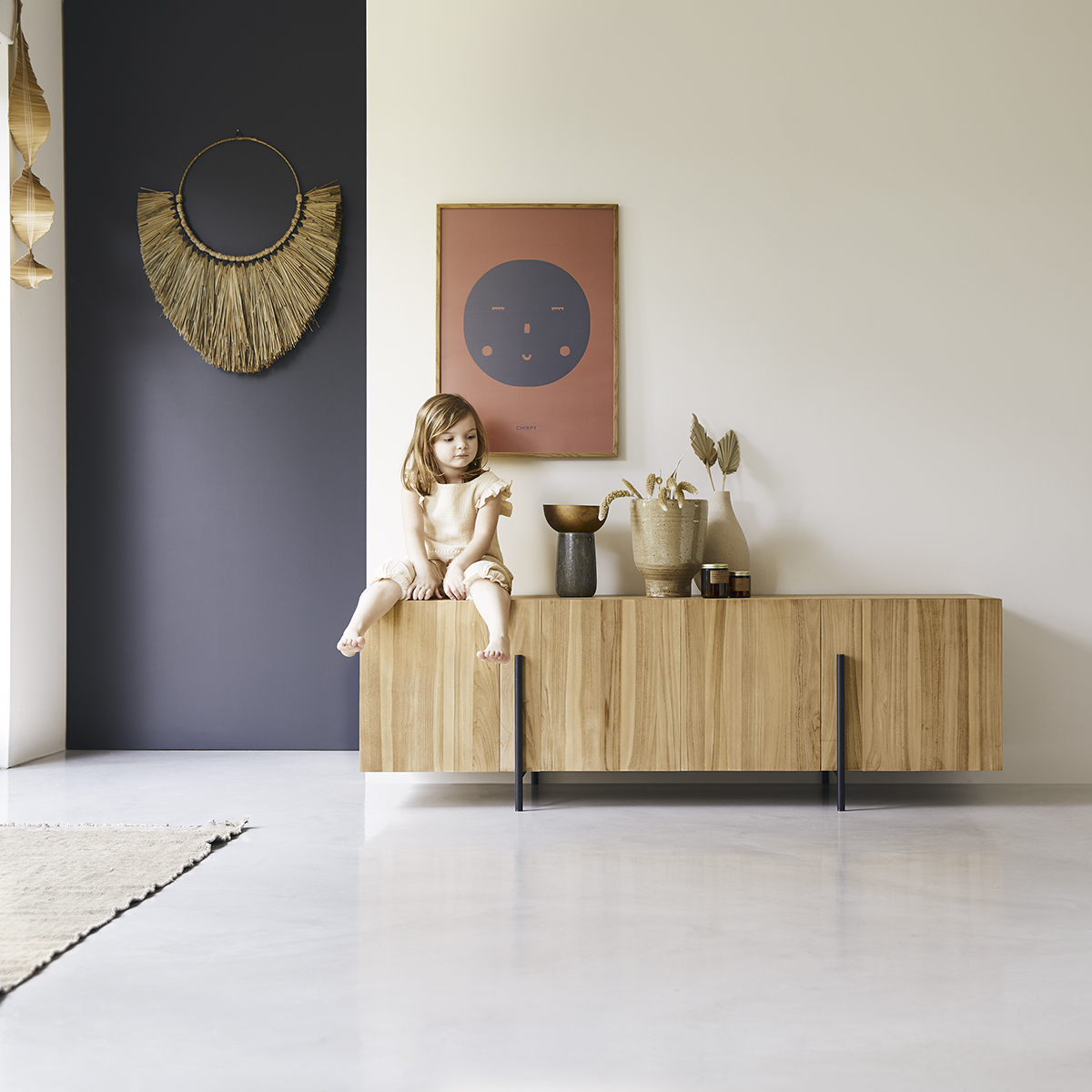 Honorine 165 low solid teak sideboard Honorine 165 low solid teak sideboard