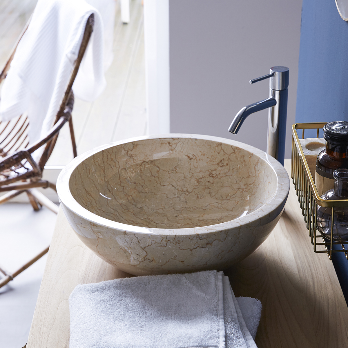 Ibyza cream marble Washbasin Ibyza cream marble Washbasin