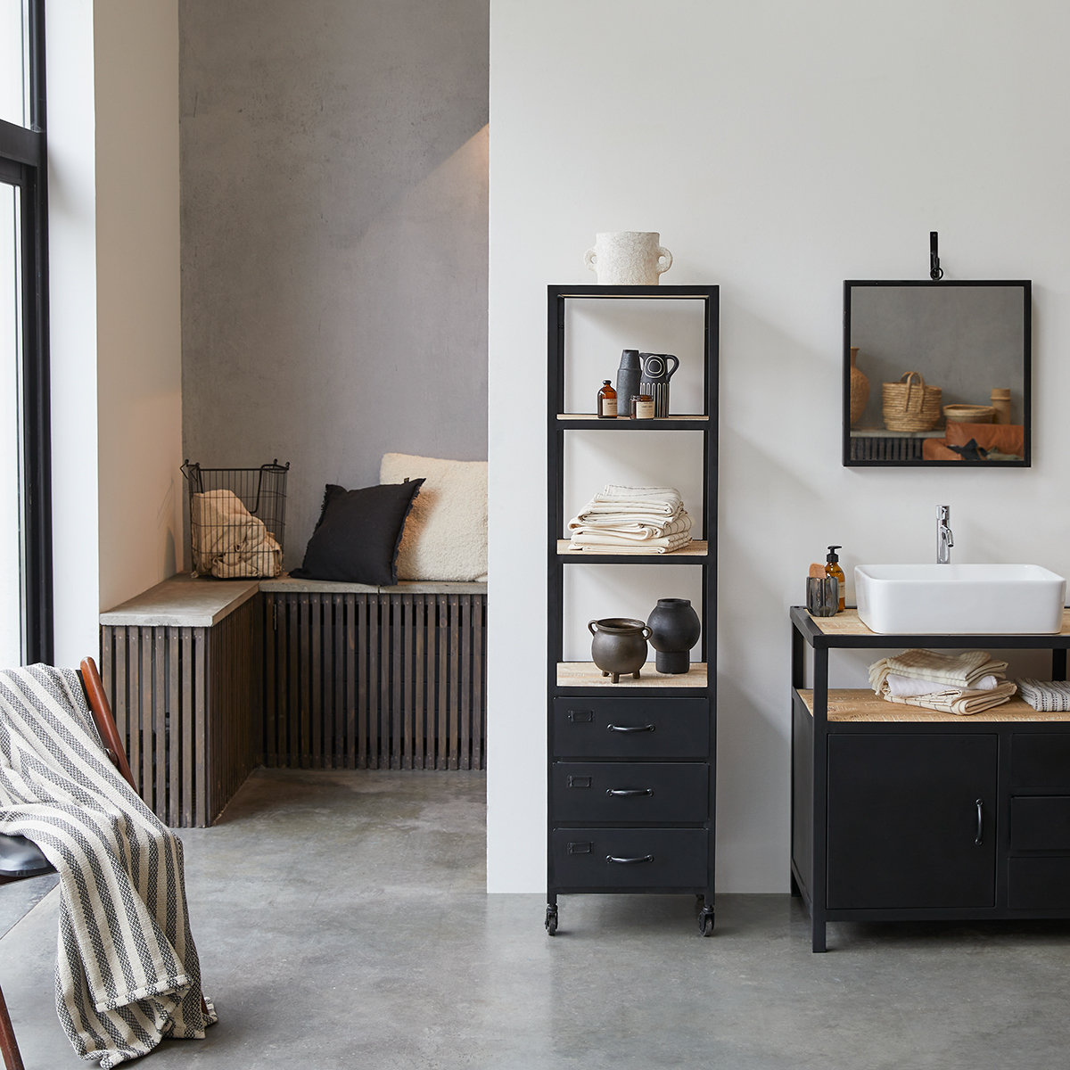 Industriel Metal and Mango Bathroom Column 170 Industriel Metal and Mango Bathroom Column 170