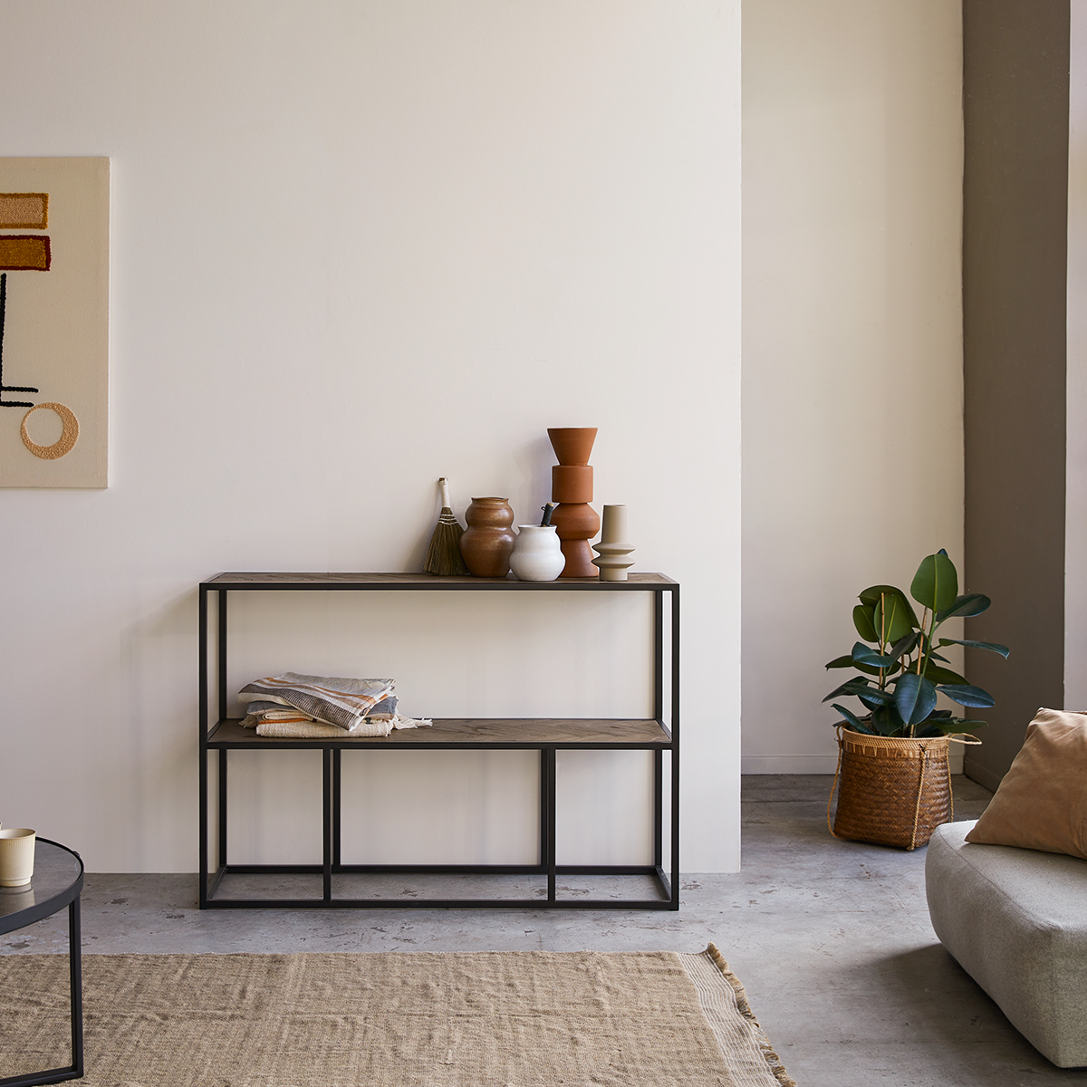 Isak metal and solid elm console table 130 Isak metal and solid elm console table 130