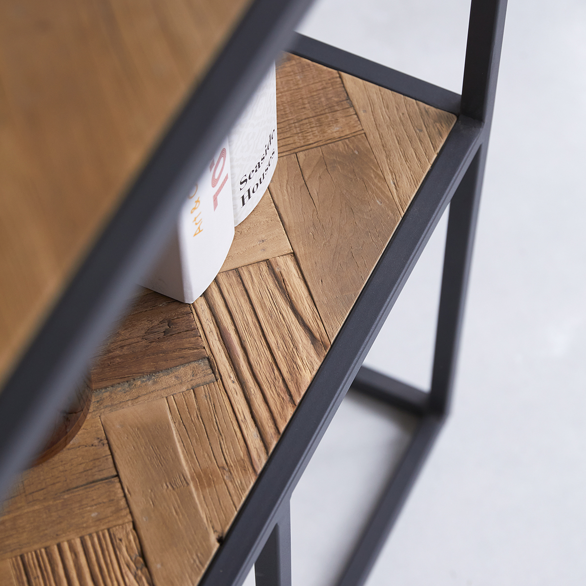 Isak metal and solid elm shelving unit 130 x 90 Isak metal and solid elm shelving unit 130 x 90