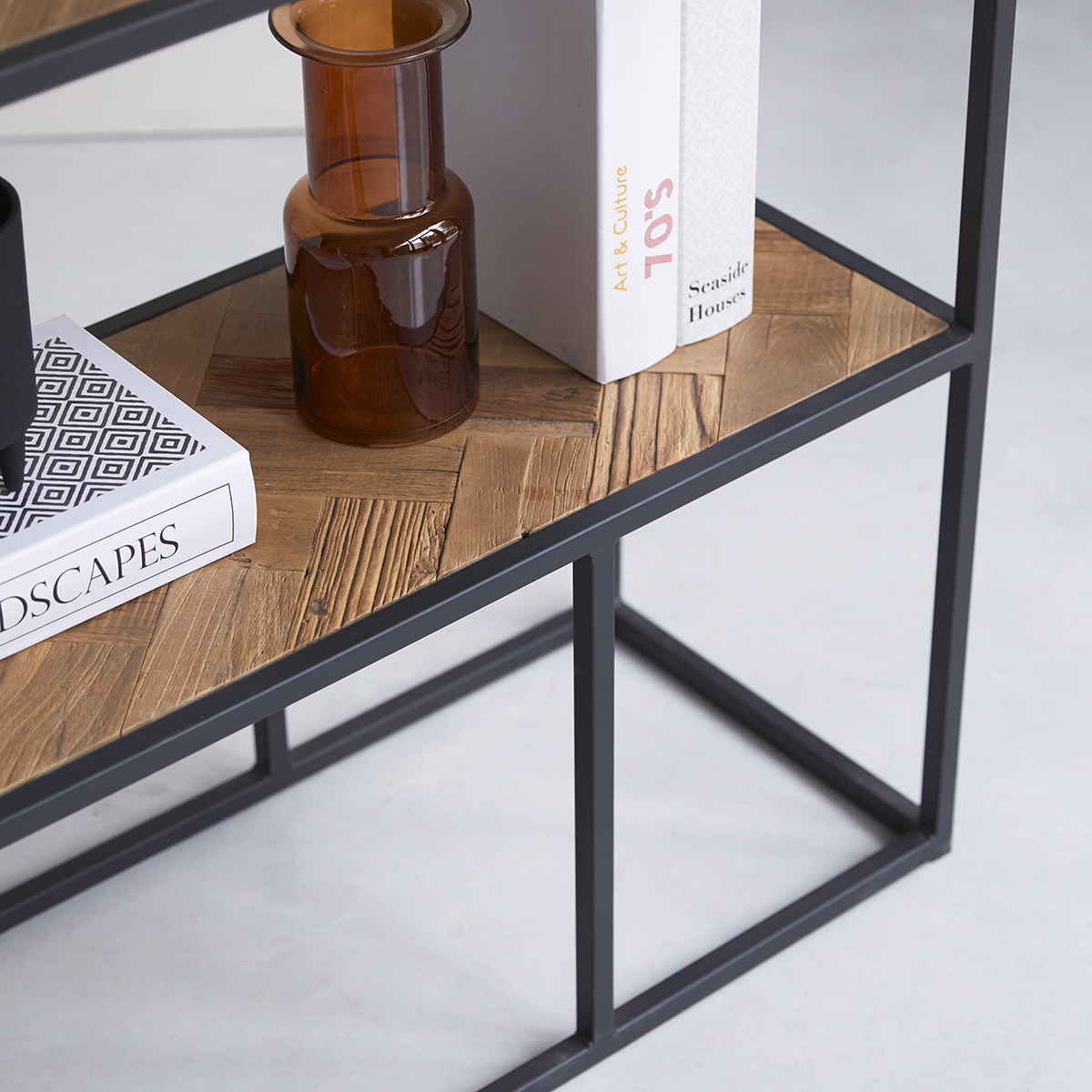 Isak metal and solid elm shelving unit 130 x 90 Isak metal and solid elm shelving unit 130 x 90