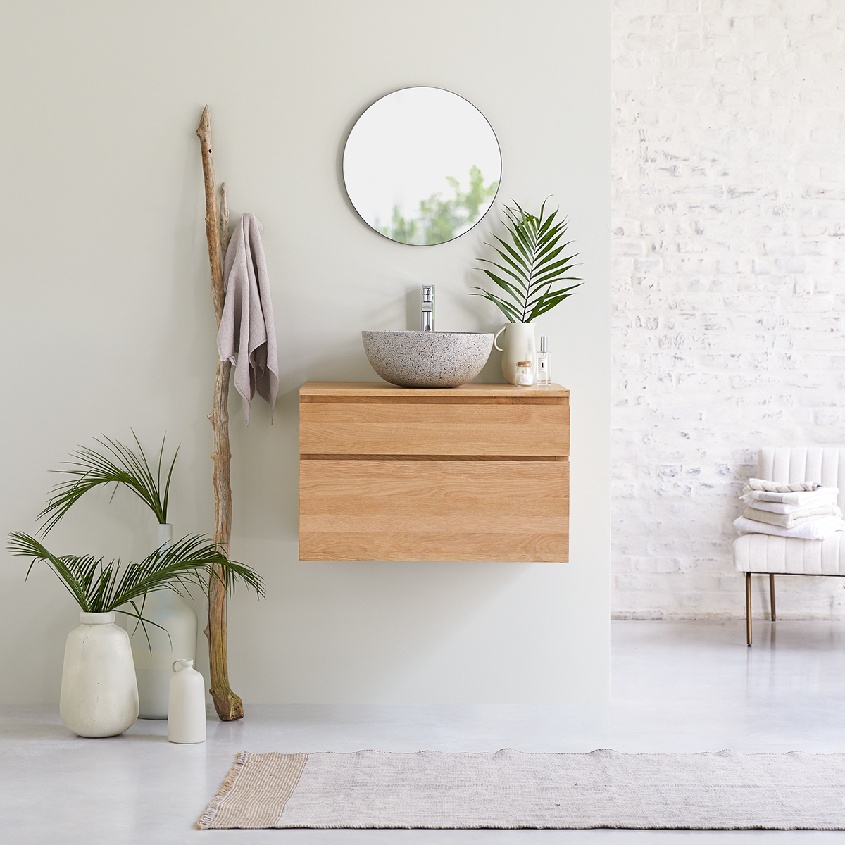 Jacob solid oak Vanity Unit 80 Jacob solid oak Vanity Unit 80