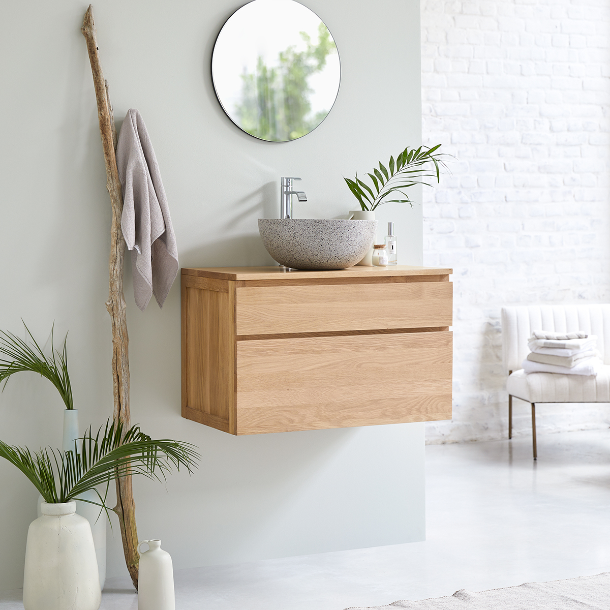 Jacob solid oak Vanity Unit 80 Jacob solid oak Vanity Unit 80