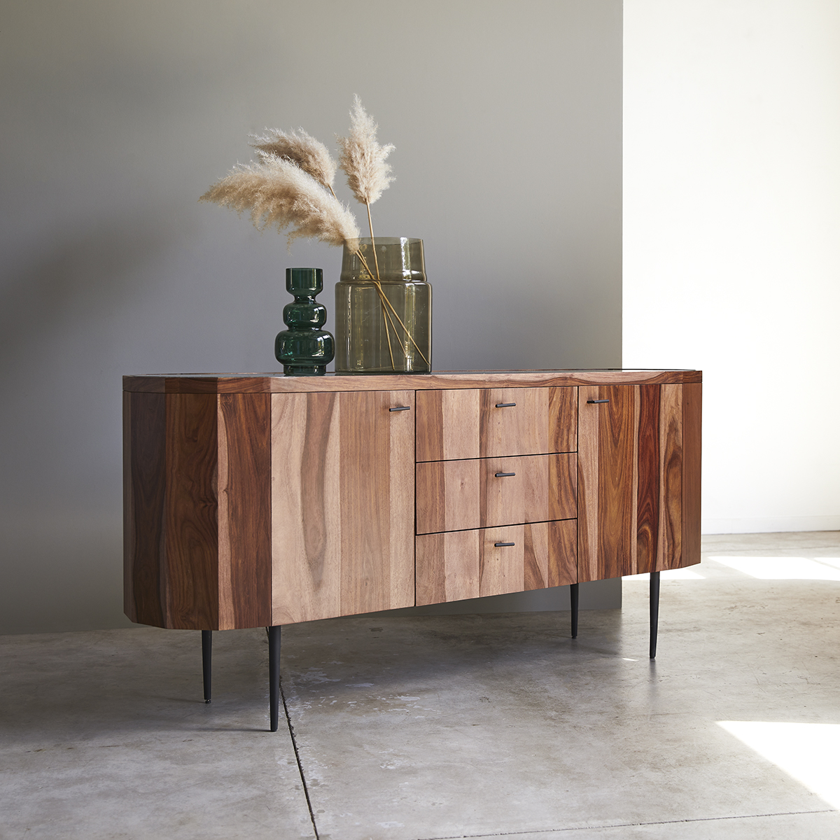 Jade solid sheesham and Marble Sideboard 175 Jade solid sheesham and Marble Sideboard 175