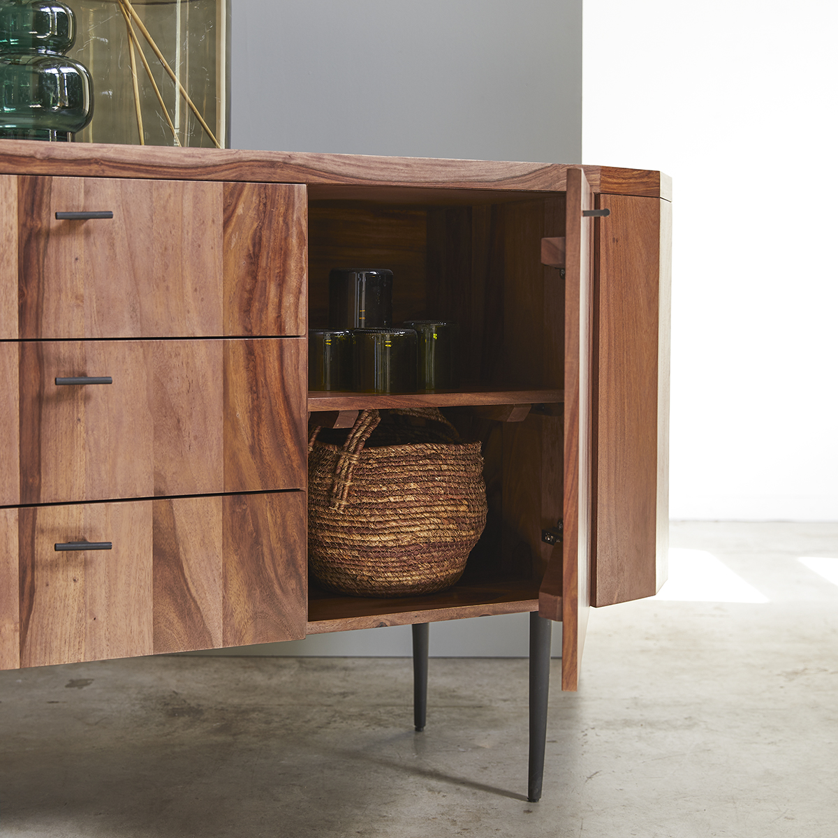 Jade solid sheesham and Marble Sideboard 175 Jade solid sheesham and Marble Sideboard 175