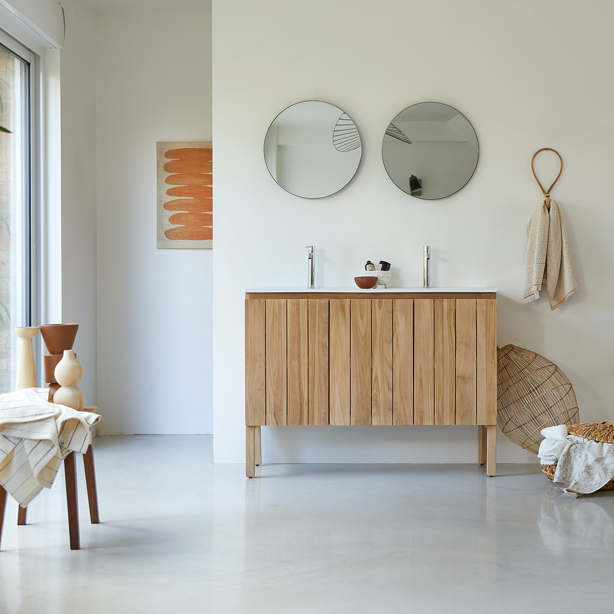 Jill solid teak and Ceramic Vanity Cabinet 120 Jill solid teak and Ceramic Vanity Cabinet 120