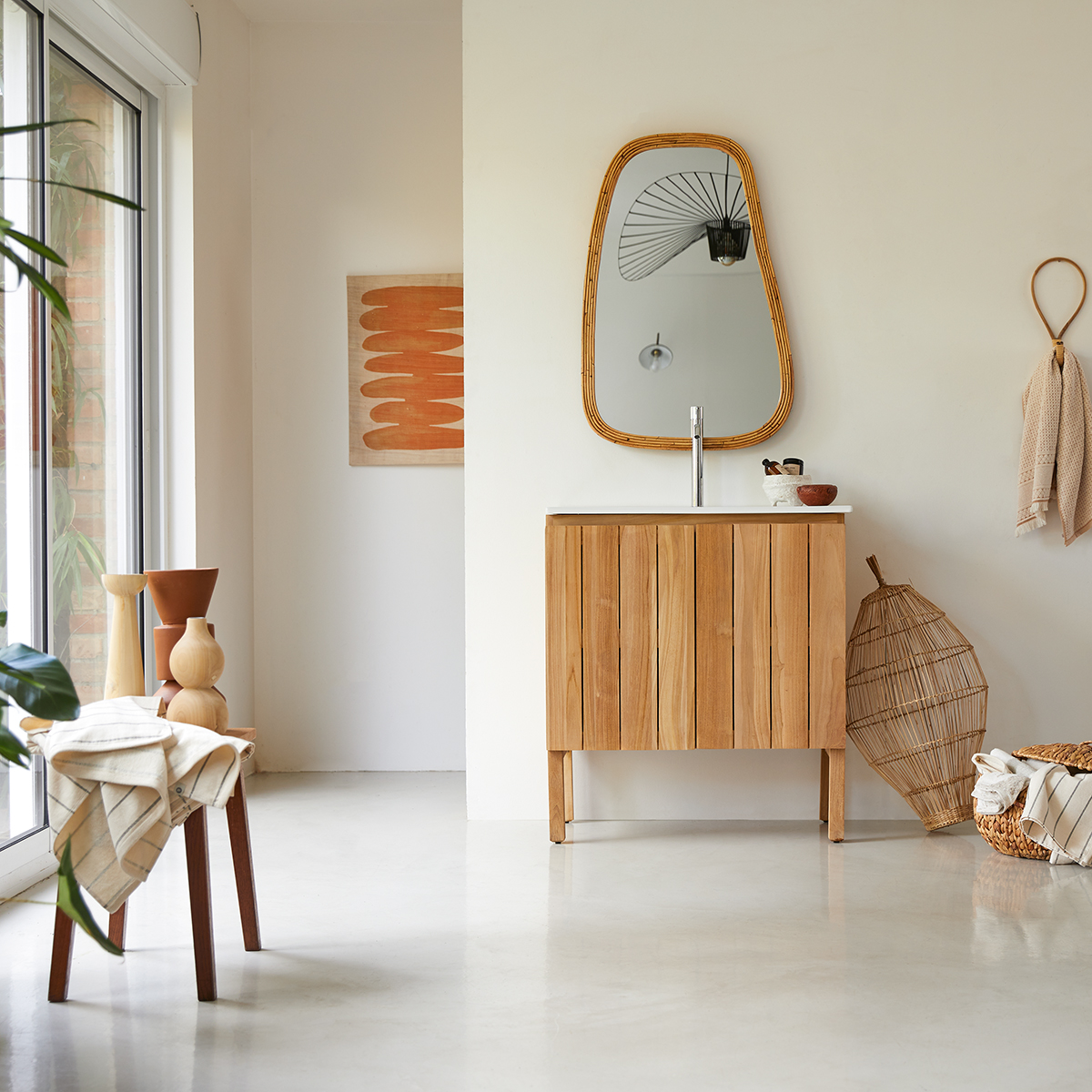 Jill solid teak and Ceramic Vanity Cabinet 80 Jill solid teak and Ceramic Vanity Cabinet 80