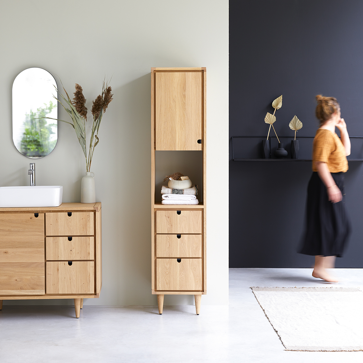 Jonàk 180 tall solid oak bathroom unit Jonàk 180 tall solid oak bathroom unit