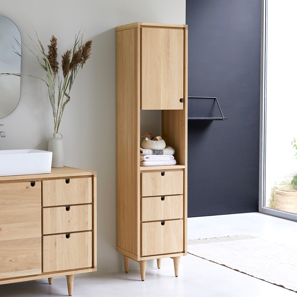 Jonàk Oak 180 tall oak bathroom unit Jonàk Oak 180 tall oak bathroom unit