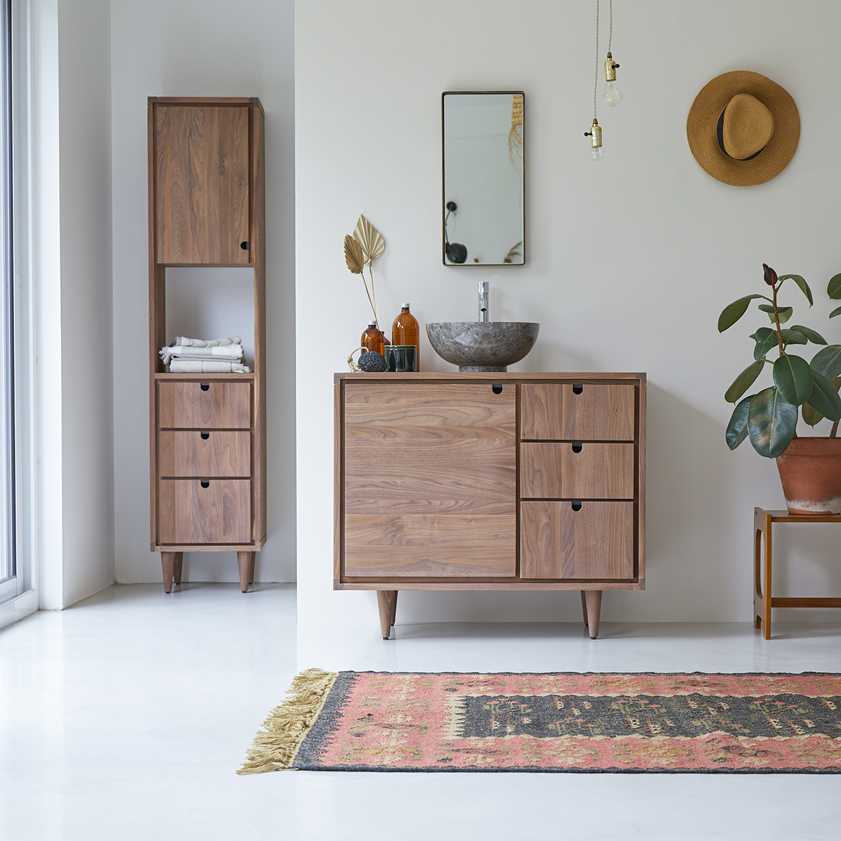 Jonàk solid walnut vanity unit 95 Jonàk solid walnut vanity unit 95
