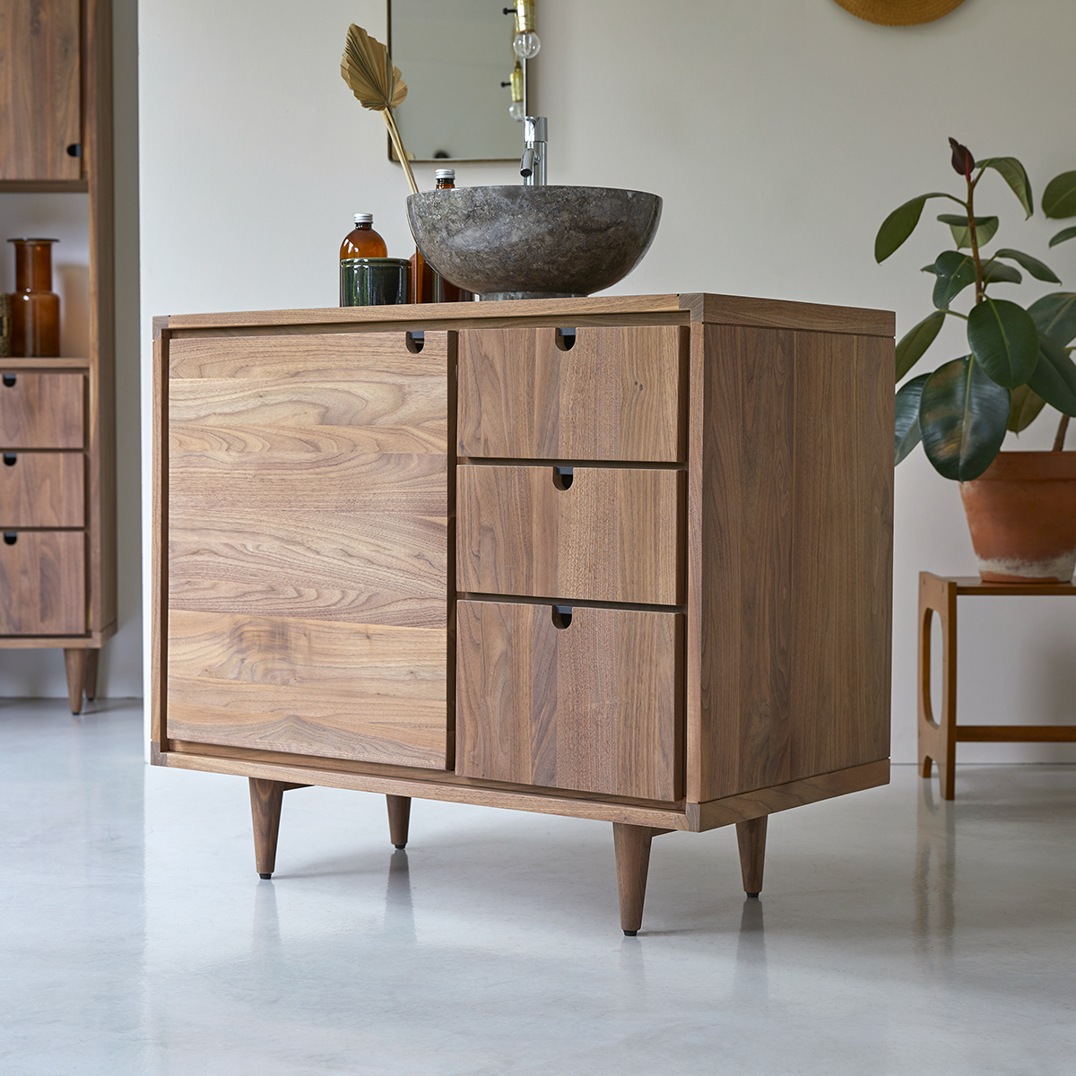 Jonàk solid walnut vanity unit 95 Jonàk solid walnut vanity unit 95