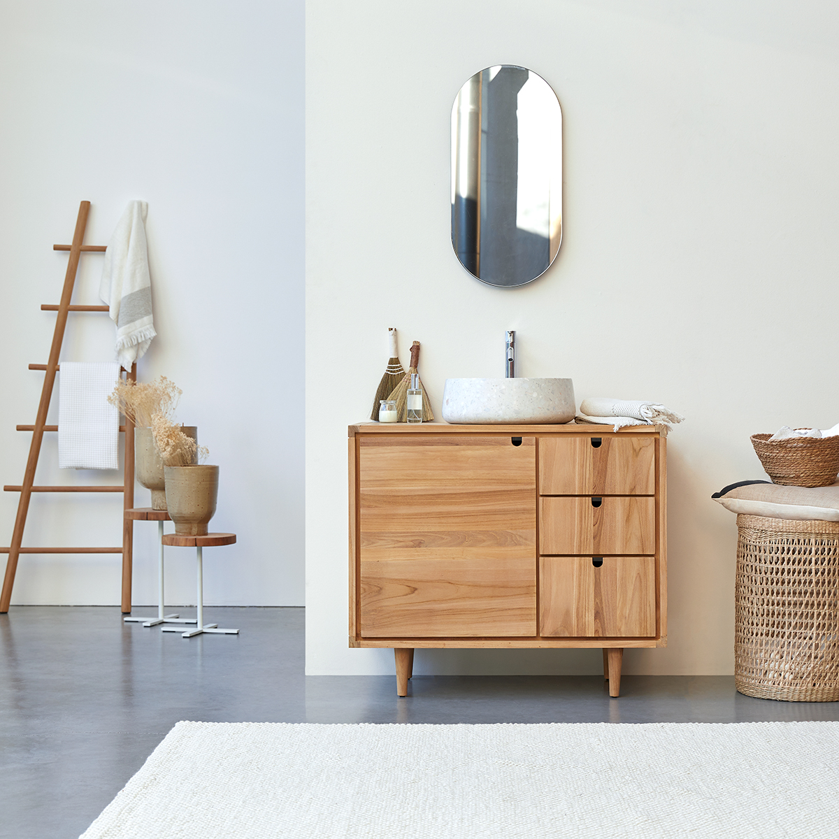 Jonàk teak vanity unit 95 Jonàk teak vanity unit 95