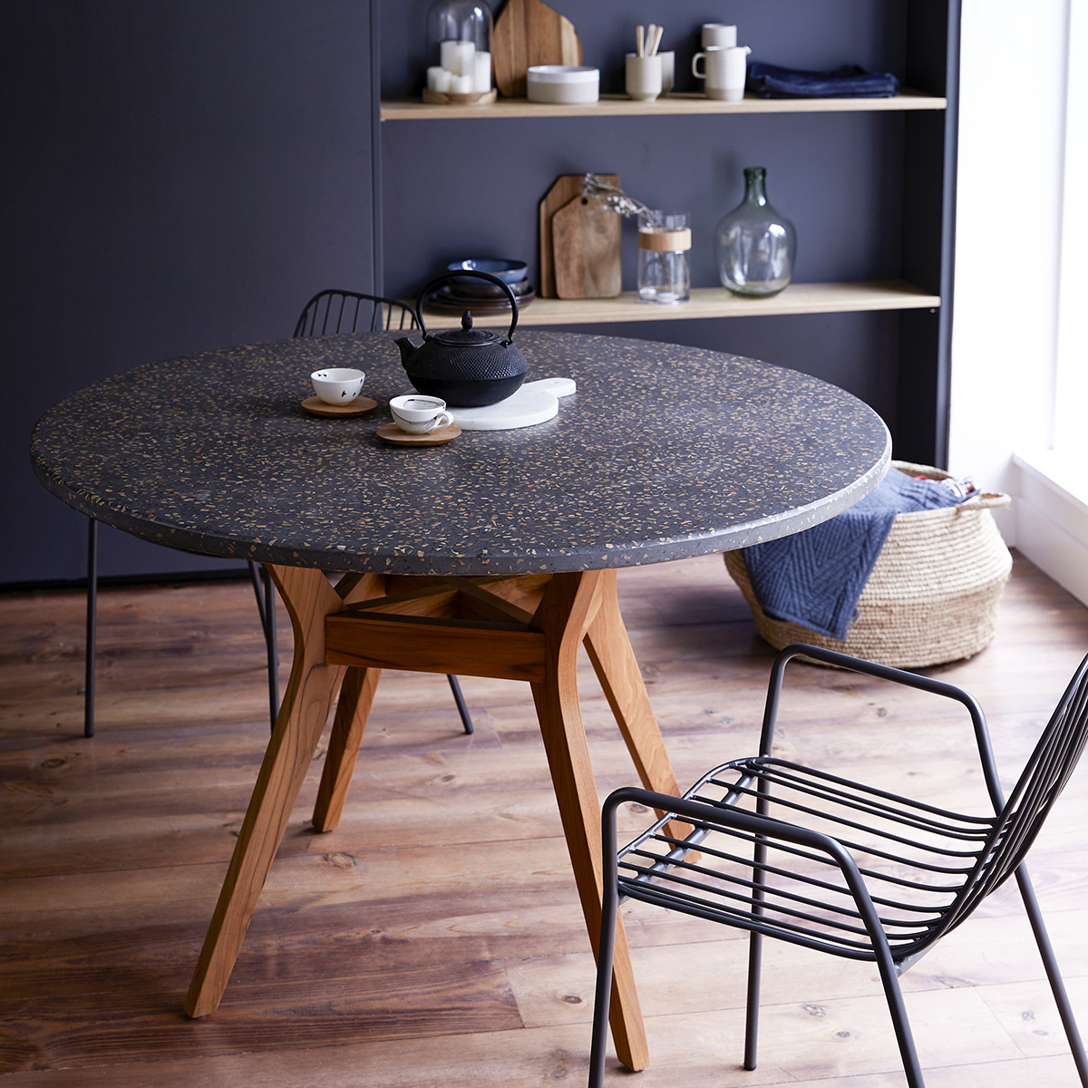 Juno Terrazzo and Teak Table 120 Juno Terrazzo and Teak Table 120