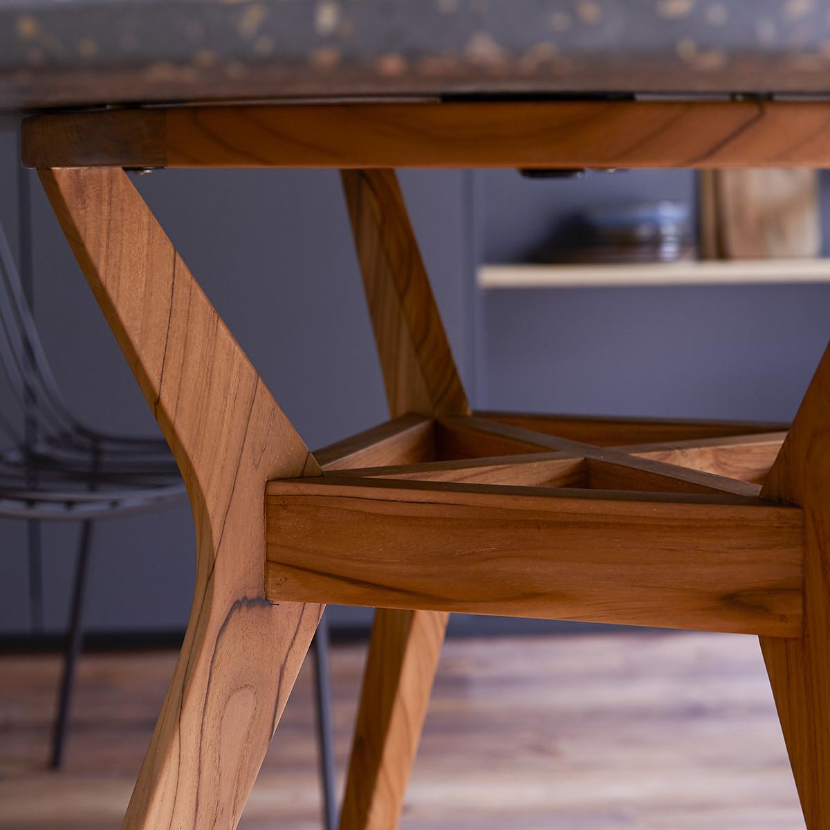 Juno Terrazzo and Teak Table 120 Juno Terrazzo and Teak Table 120