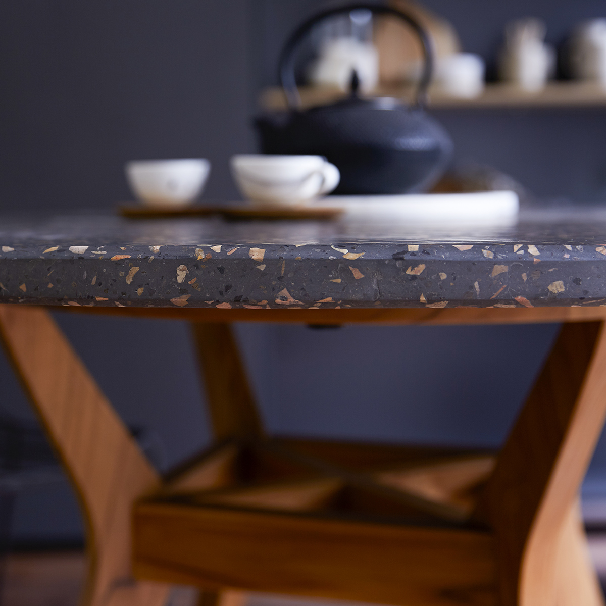 Juno Terrazzo and Teak Table 120 Juno Terrazzo and Teak Table 120