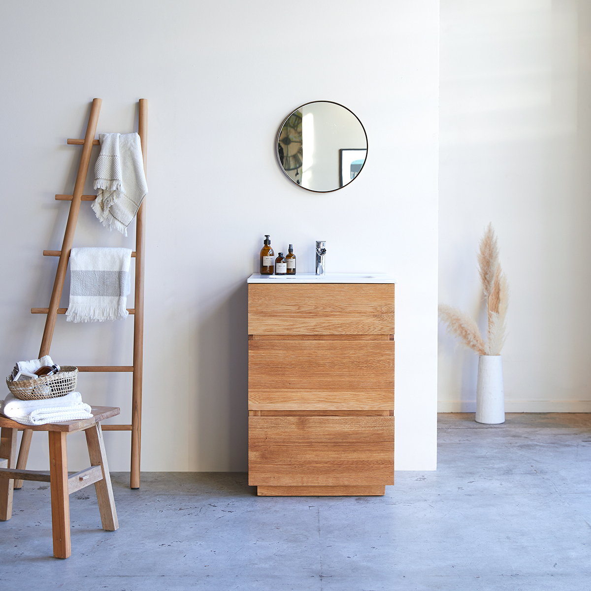 Karl solid oak and Ceramic Wash Stand 60 Karl solid oak and Ceramic Wash Stand 60