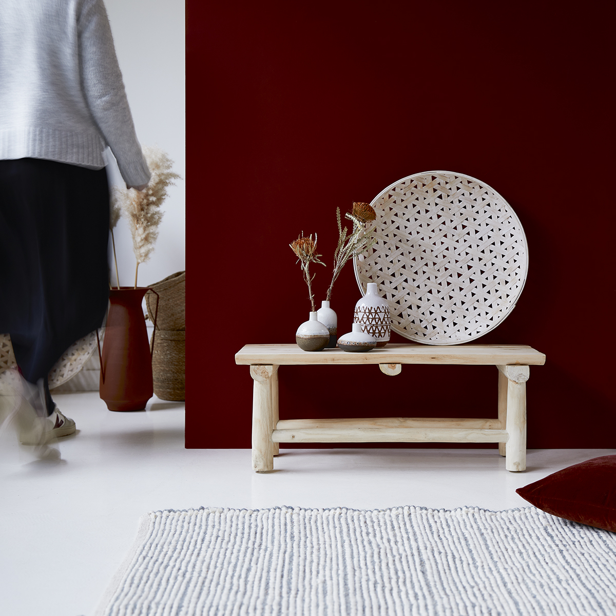 Kilim decorative solid teak bench 80 Kilim decorative solid teak bench 80