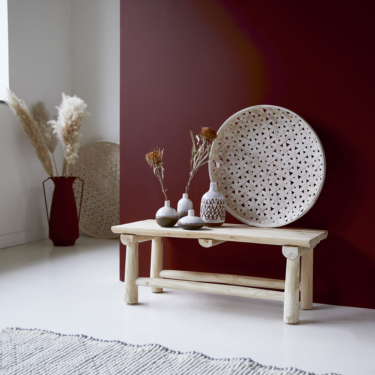 Kilim decorative solid teak bench 80 Kilim decorative solid teak bench 80