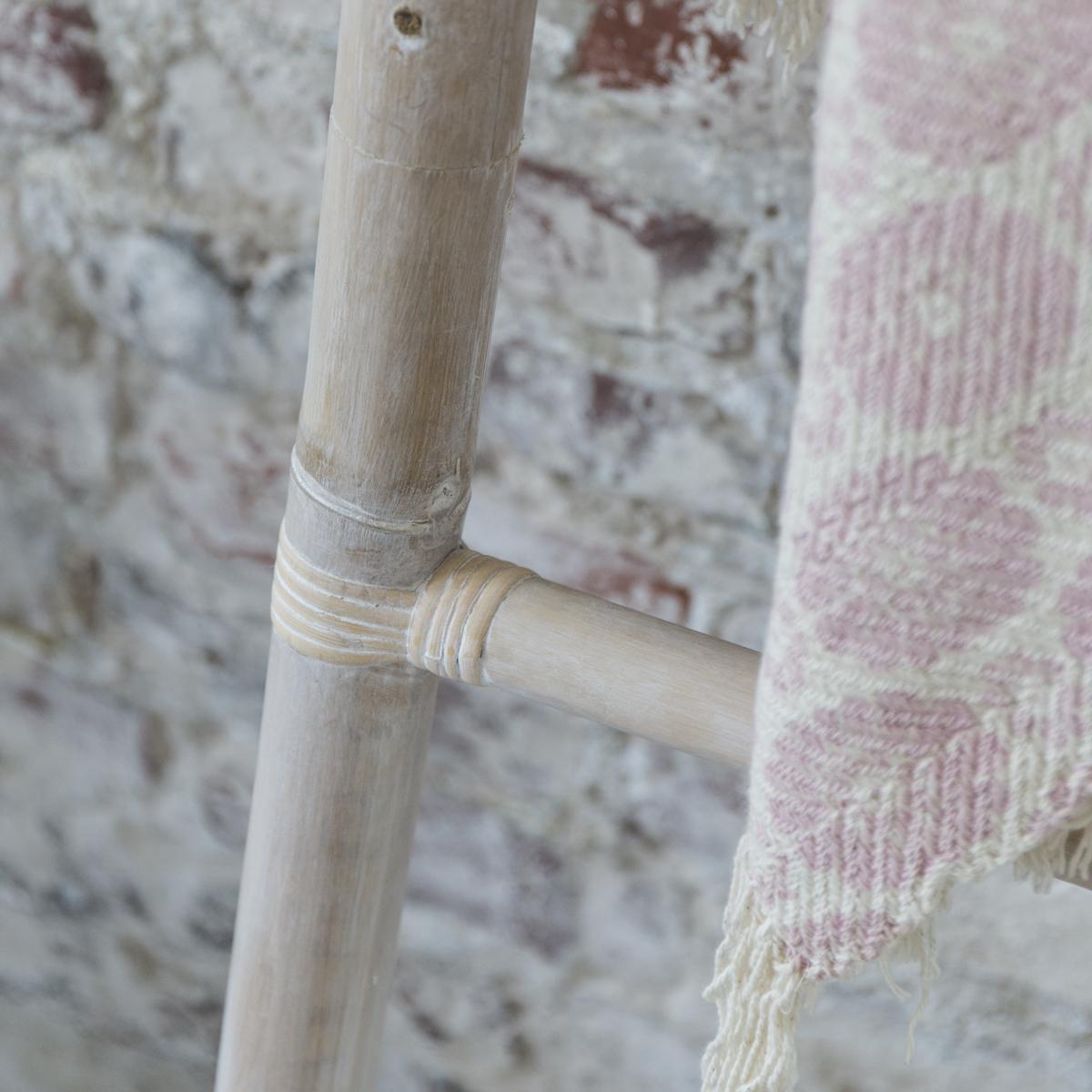 Ladder White Bamboo Linen Rack 200 Ladder White Bamboo Linen Rack 200