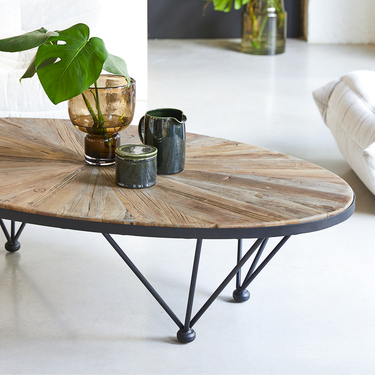 Lancelot solid elm and metal Coffee Table Lancelot solid elm and metal Coffee Table