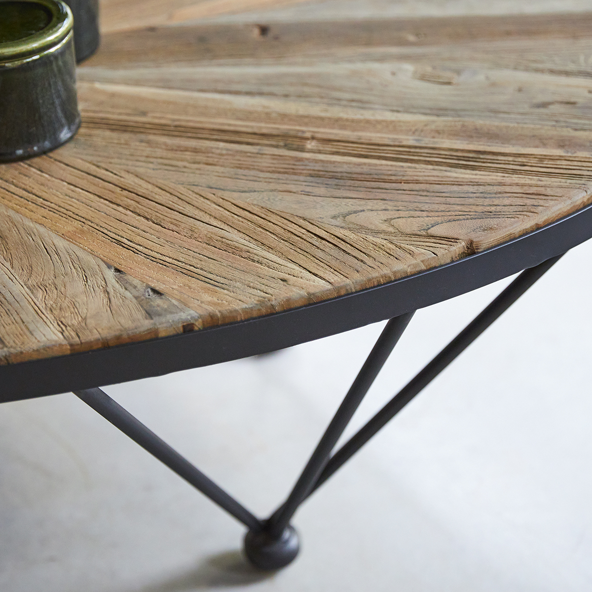 Lancelot solid elm and metal Coffee Table Lancelot solid elm and metal Coffee Table