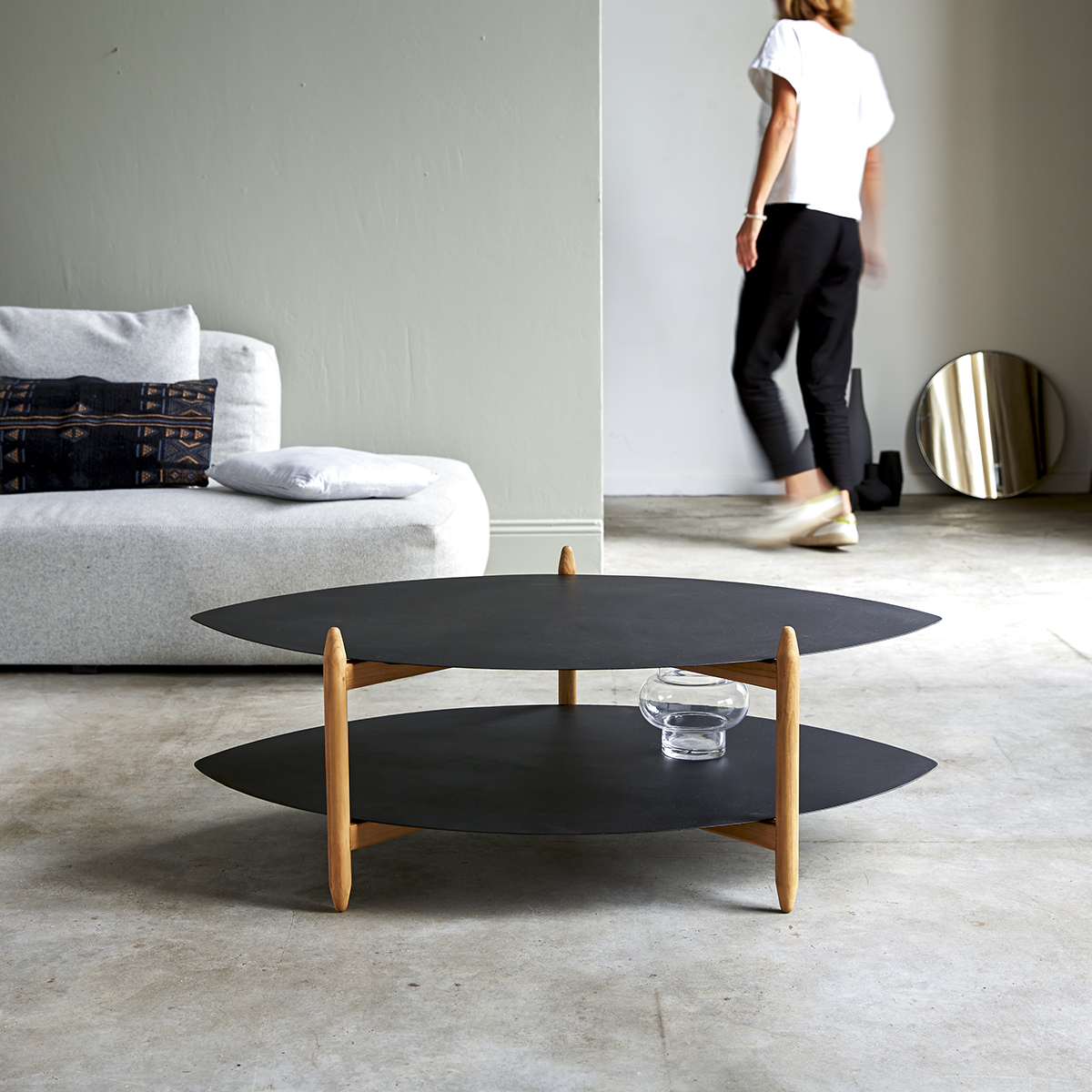Lisa teak and metal coffee table 110x70 Lisa teak and metal coffee table 110x70