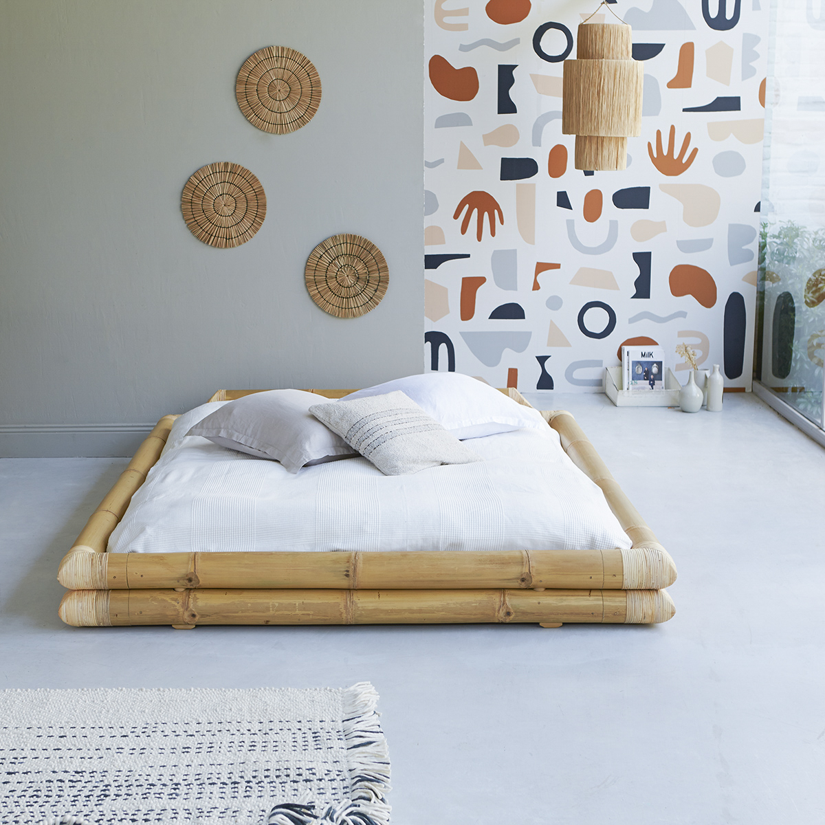 Lit futon en bambou 185x225 cm Balyss Lit futon en bambou 185x225 cm Balyss