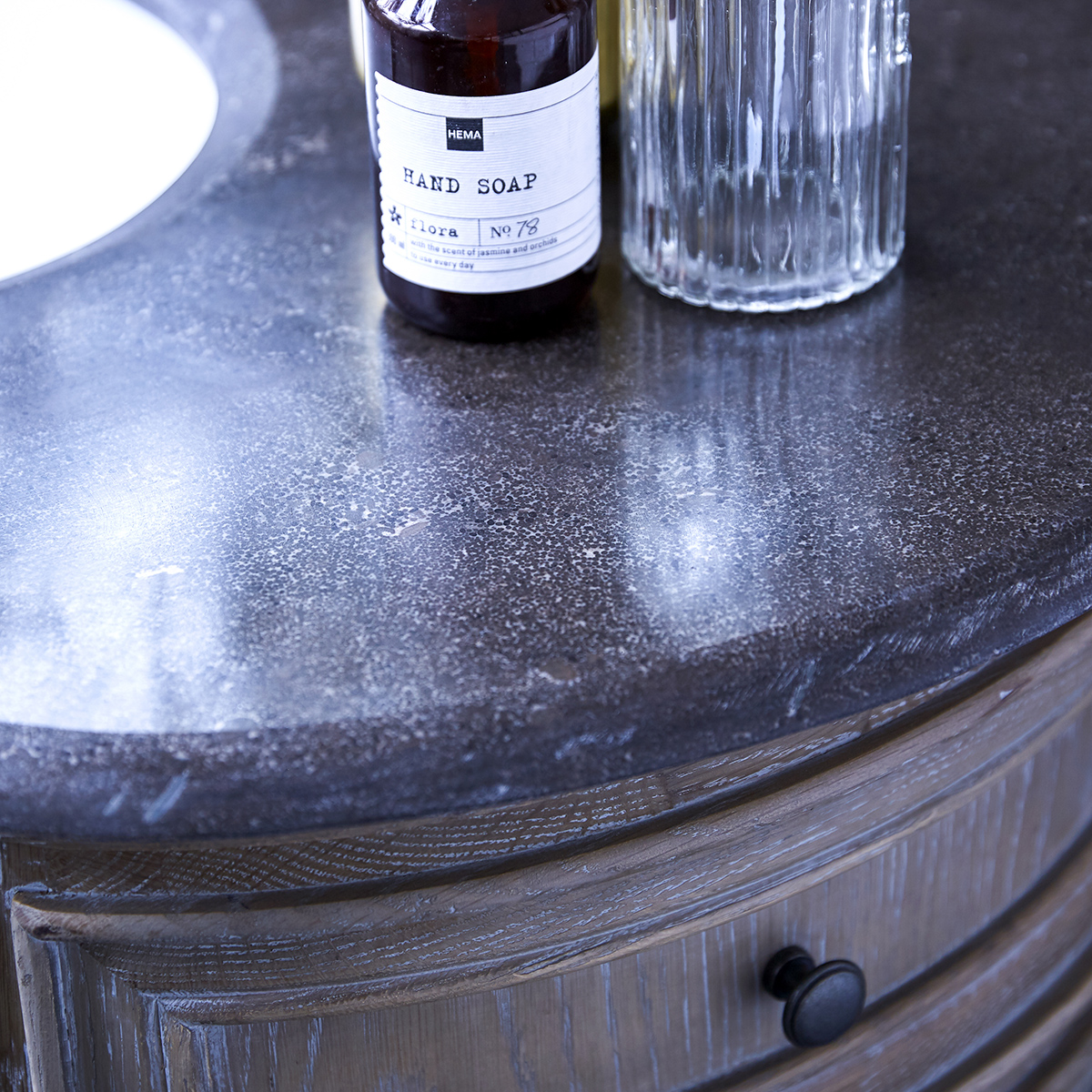 Louise Oak and stone Vanity Cabinet 110 Louise Oak and stone Vanity Cabinet 110