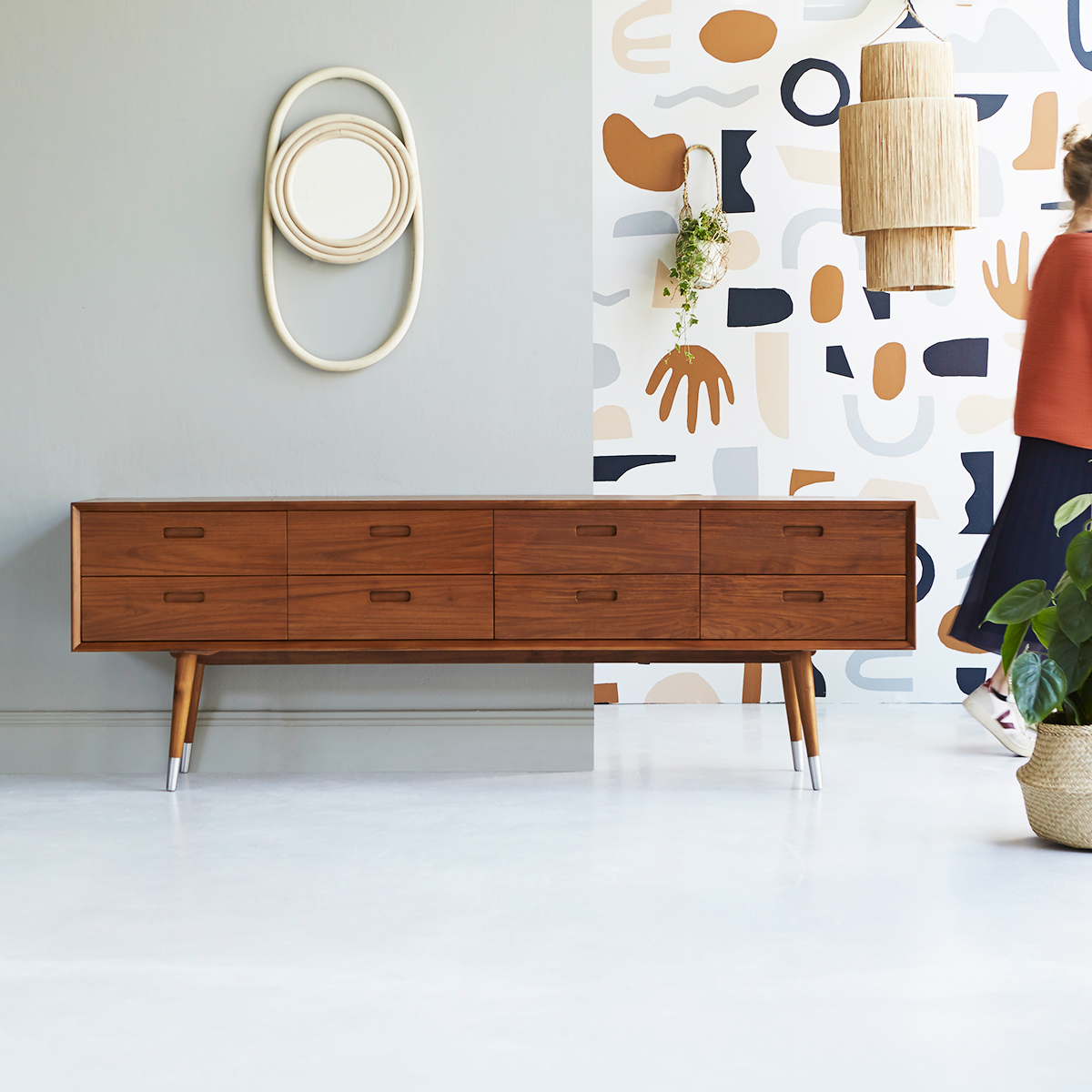 Magda 50's teak low Chest of drawers Magda 50's teak low Chest of drawers
