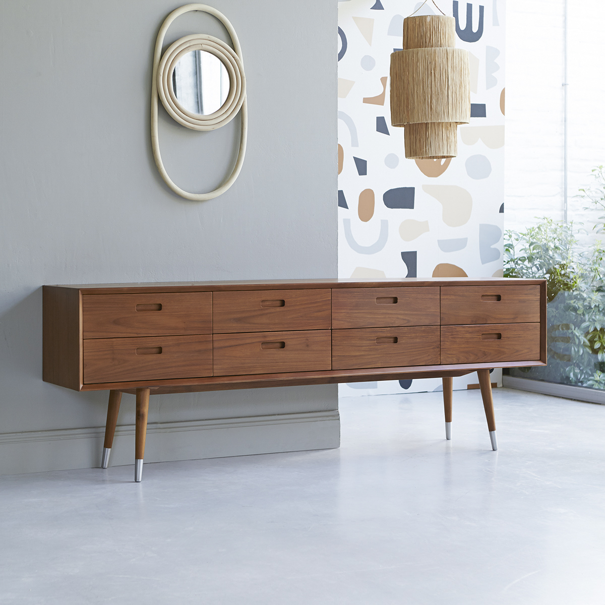 Magda 50's teak low Chest of drawers Magda 50's teak low Chest of drawers