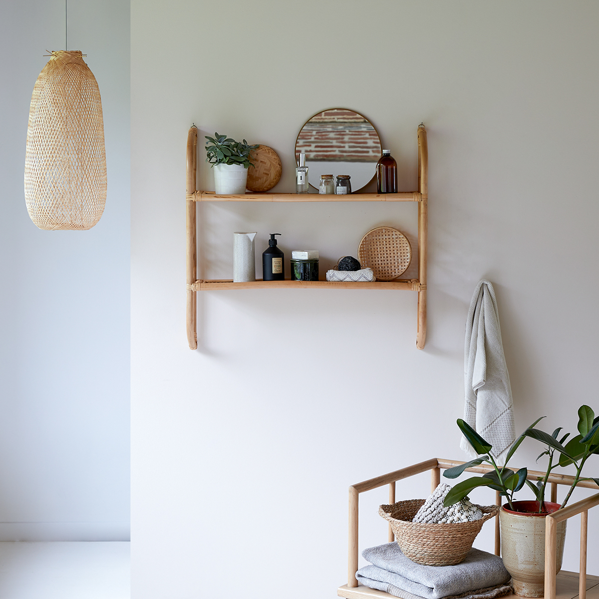 Marius Rattan Bathroom Wall Shelf Marius Rattan Bathroom Wall Shelf