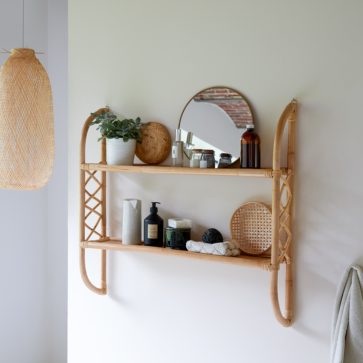 Marius Rattan Bathroom Wall Shelf Marius Rattan Bathroom Wall Shelf