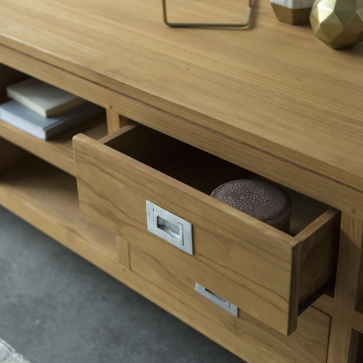 Meuble TV en teck massif Coffee Tek 220 cm Meuble TV en teck massif Coffee Tek 220 cm