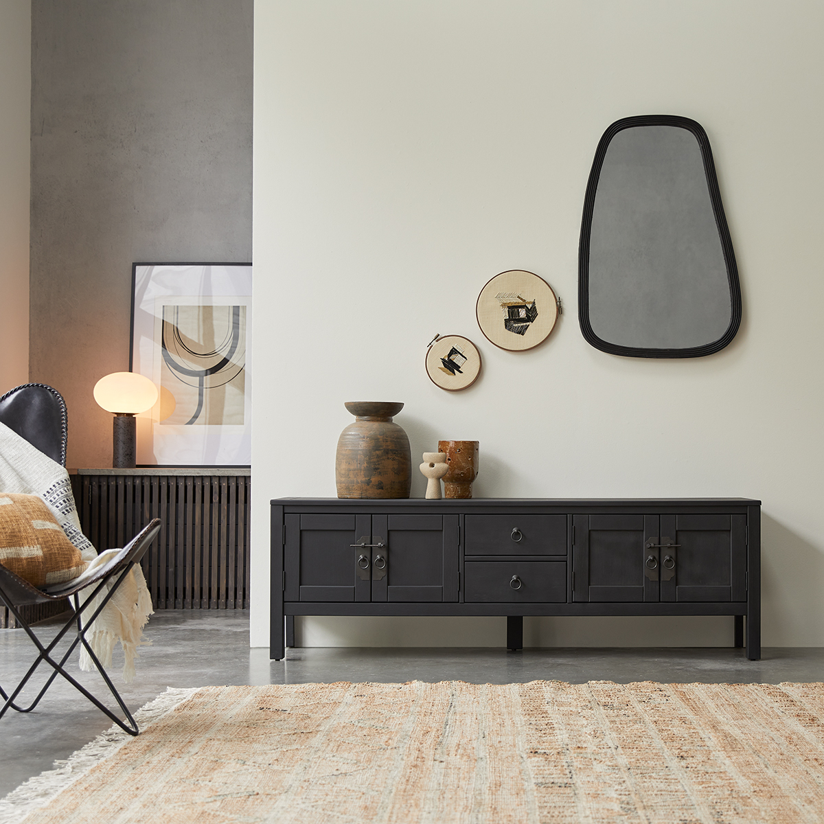 Meuble TV wengé Thaki black 170 cm Meuble TV wengé Thaki black 170 cm