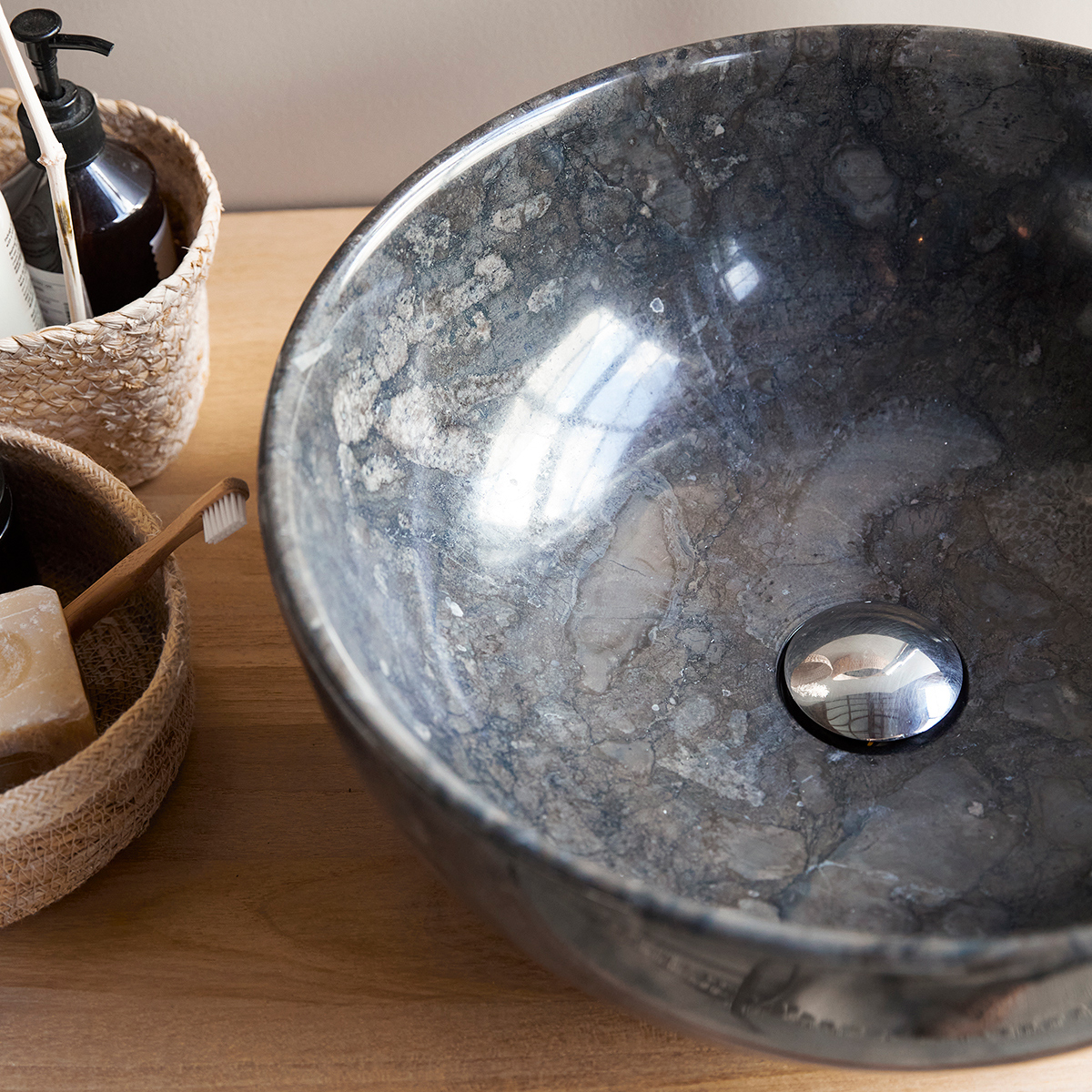Mia dark Grey marble basin Mia dark Grey marble basin