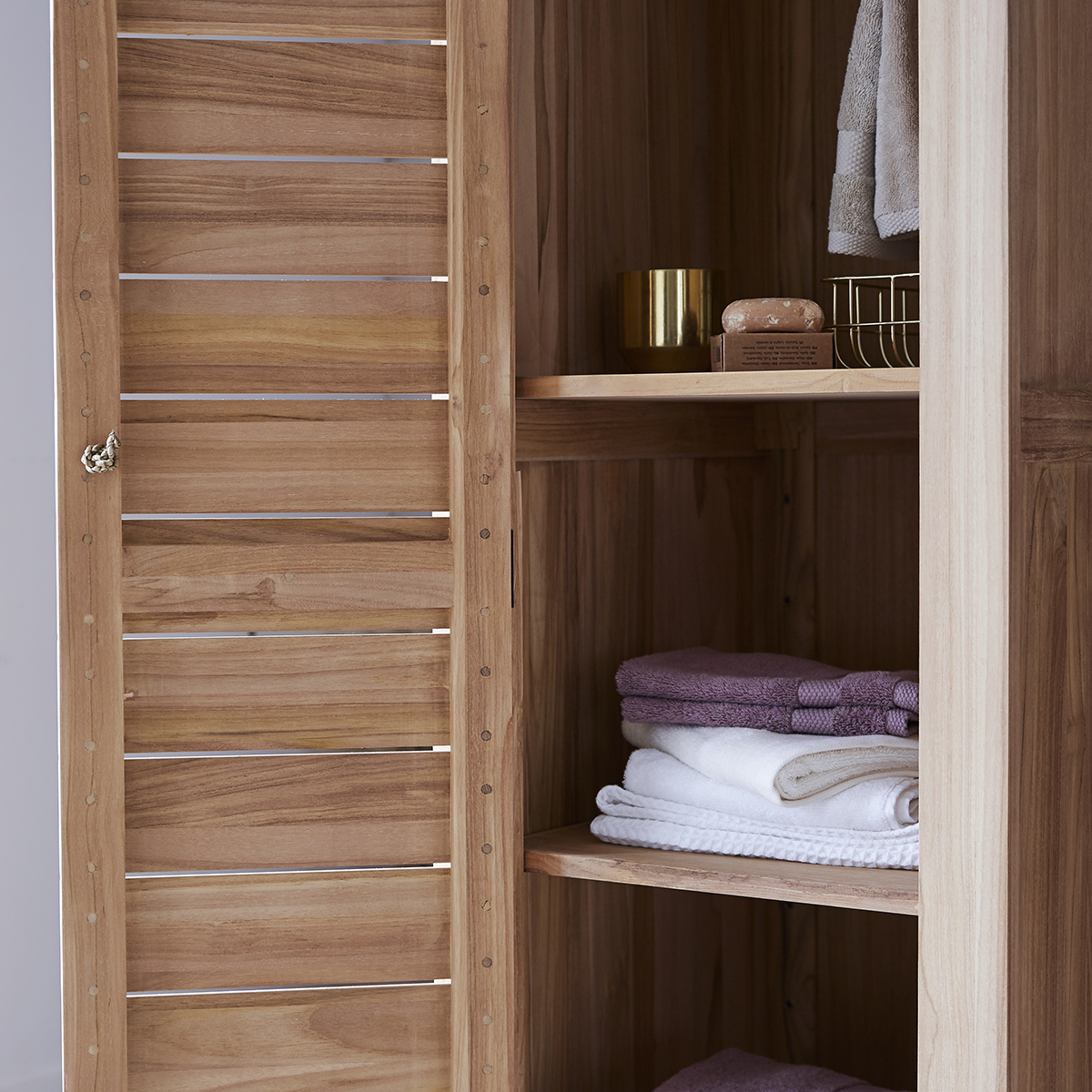 Minimalys solid teak Bathroom Column Cupboard 180 Minimalys solid teak Bathroom Column Cupboard 180