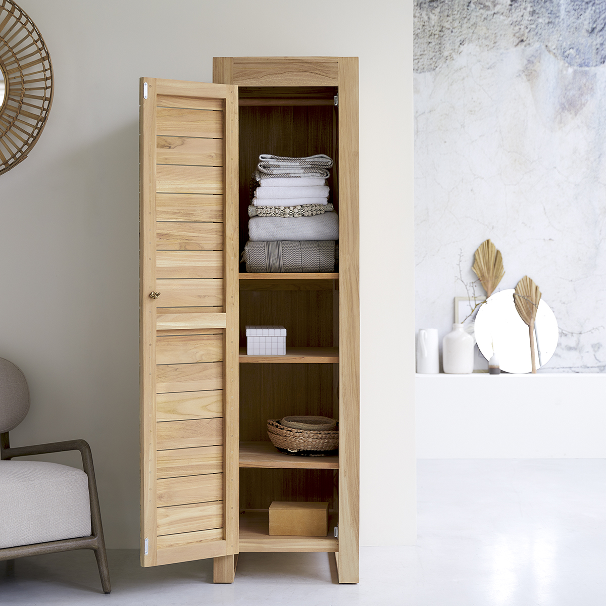 Minimalys solid teak single storage Wardrobe Minimalys solid teak single storage Wardrobe