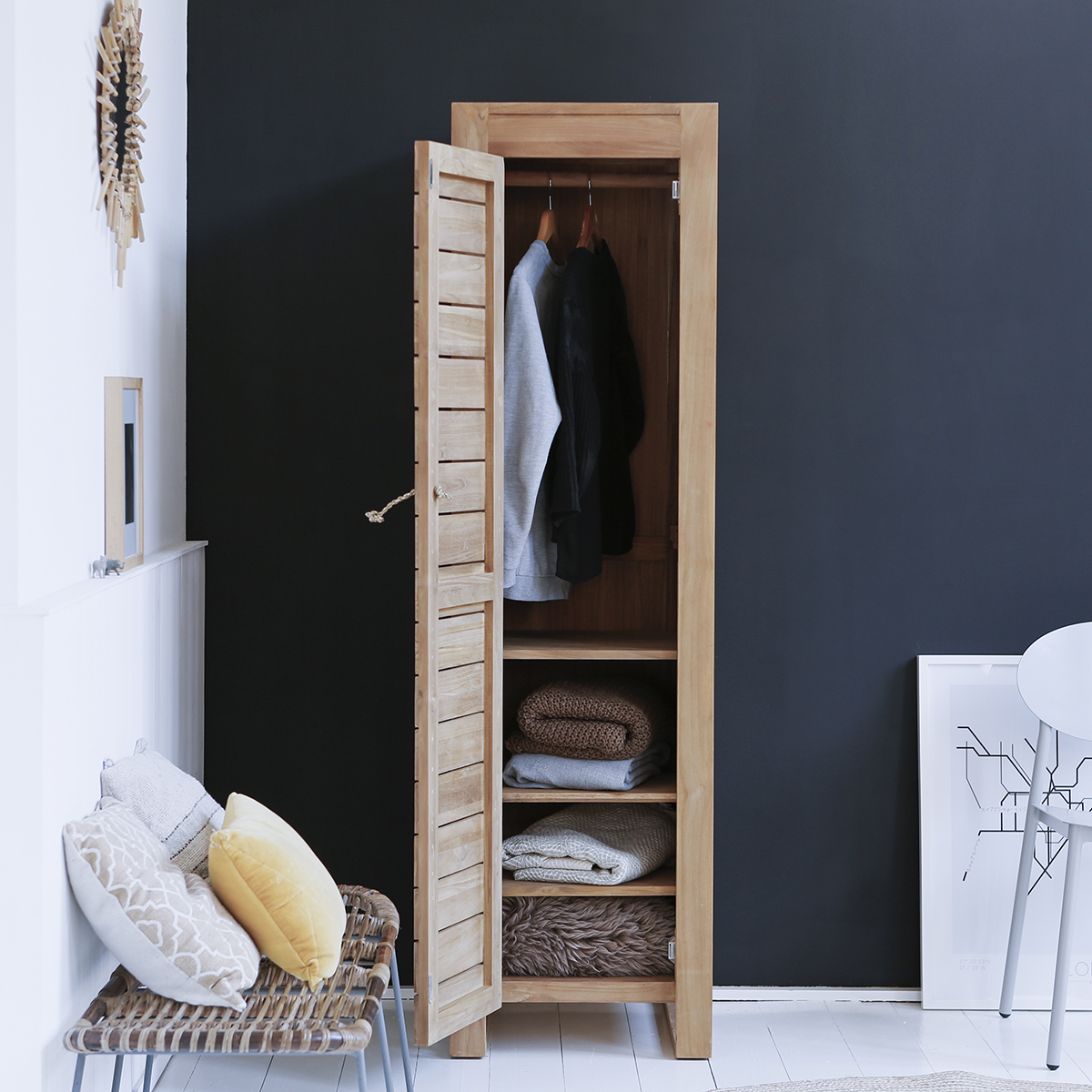 Minimalys solid teak single Wardrobe Minimalys solid teak single Wardrobe